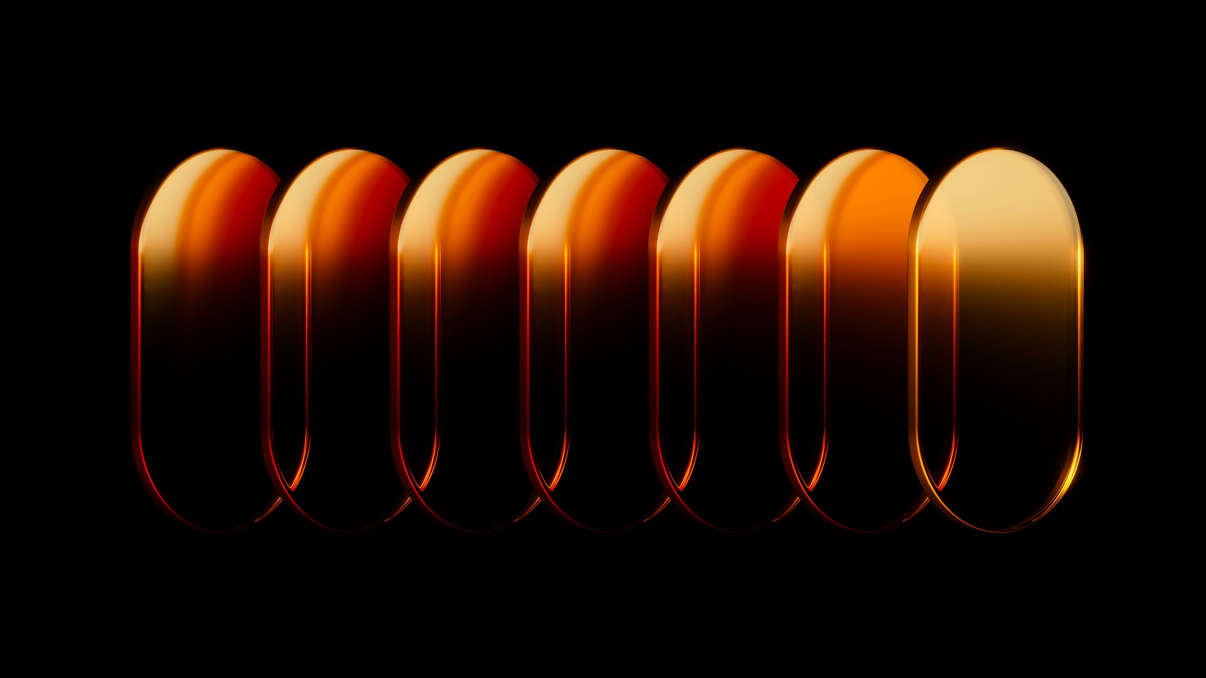 Abstract Dark Orange Oval Shapes HD Wallpaper