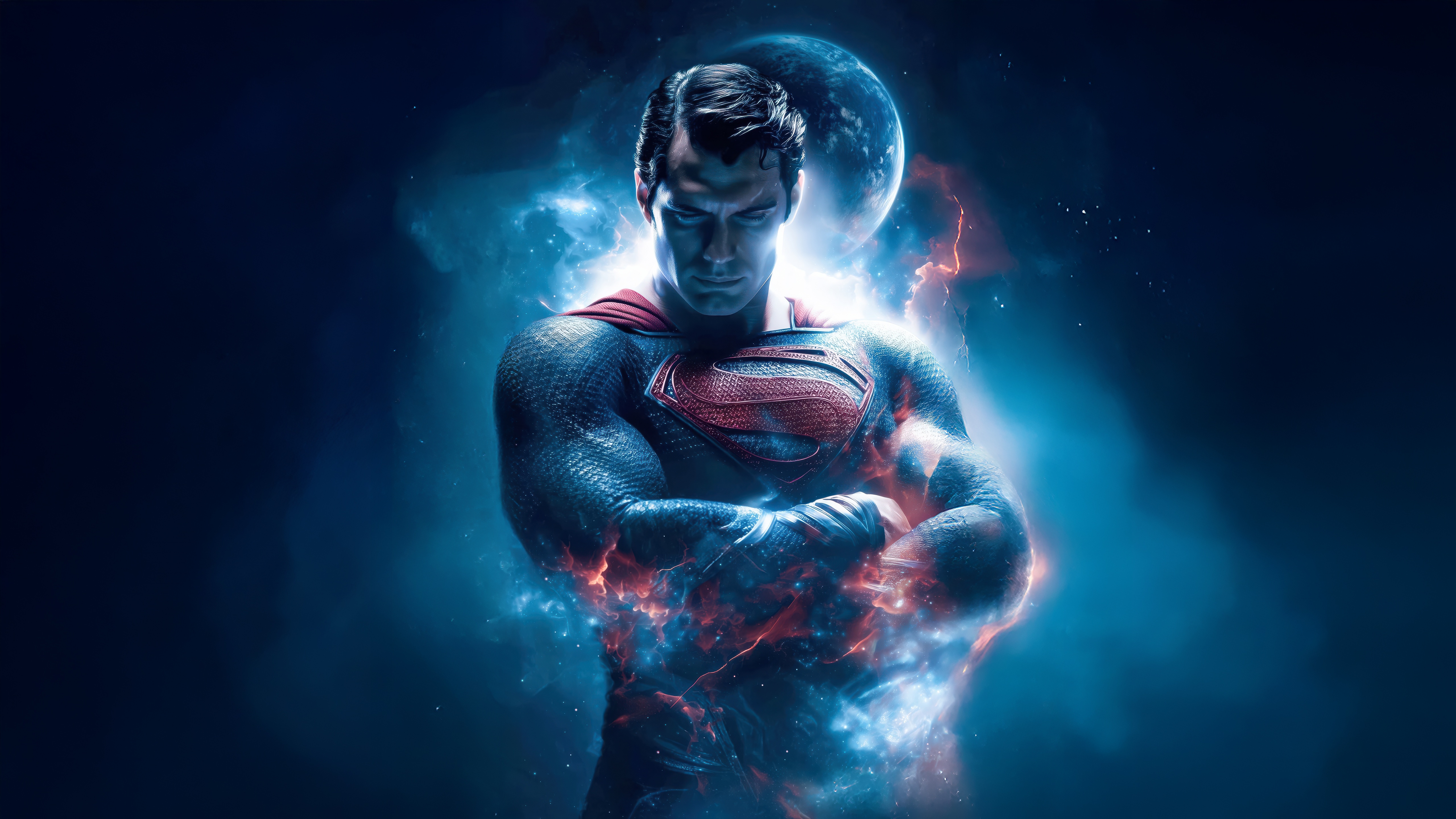 Superman with Cosmic Energy HD Wallpaper