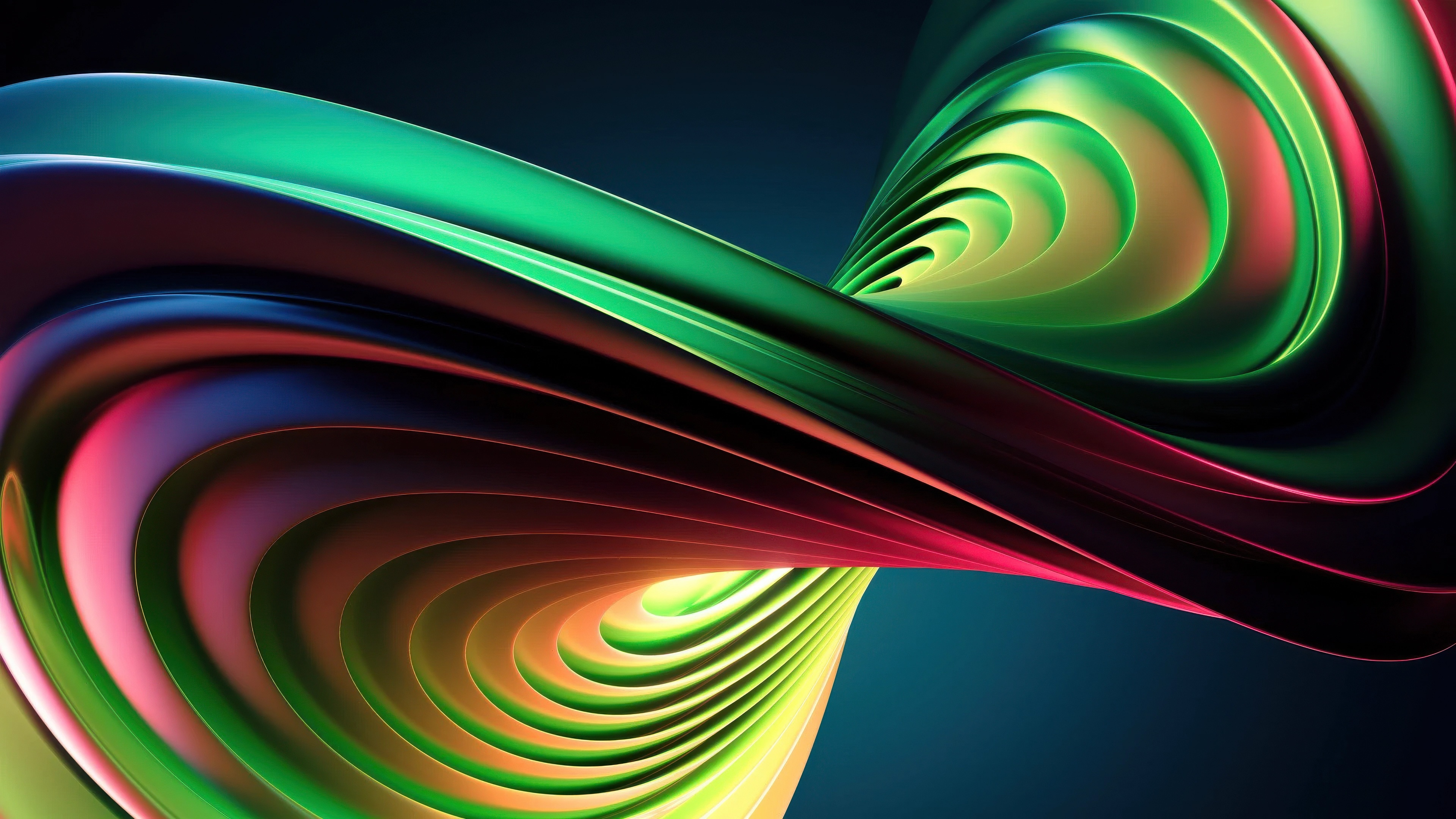 Colorful 3D Spiral Tunnel Abstract Art HD Wallpaper