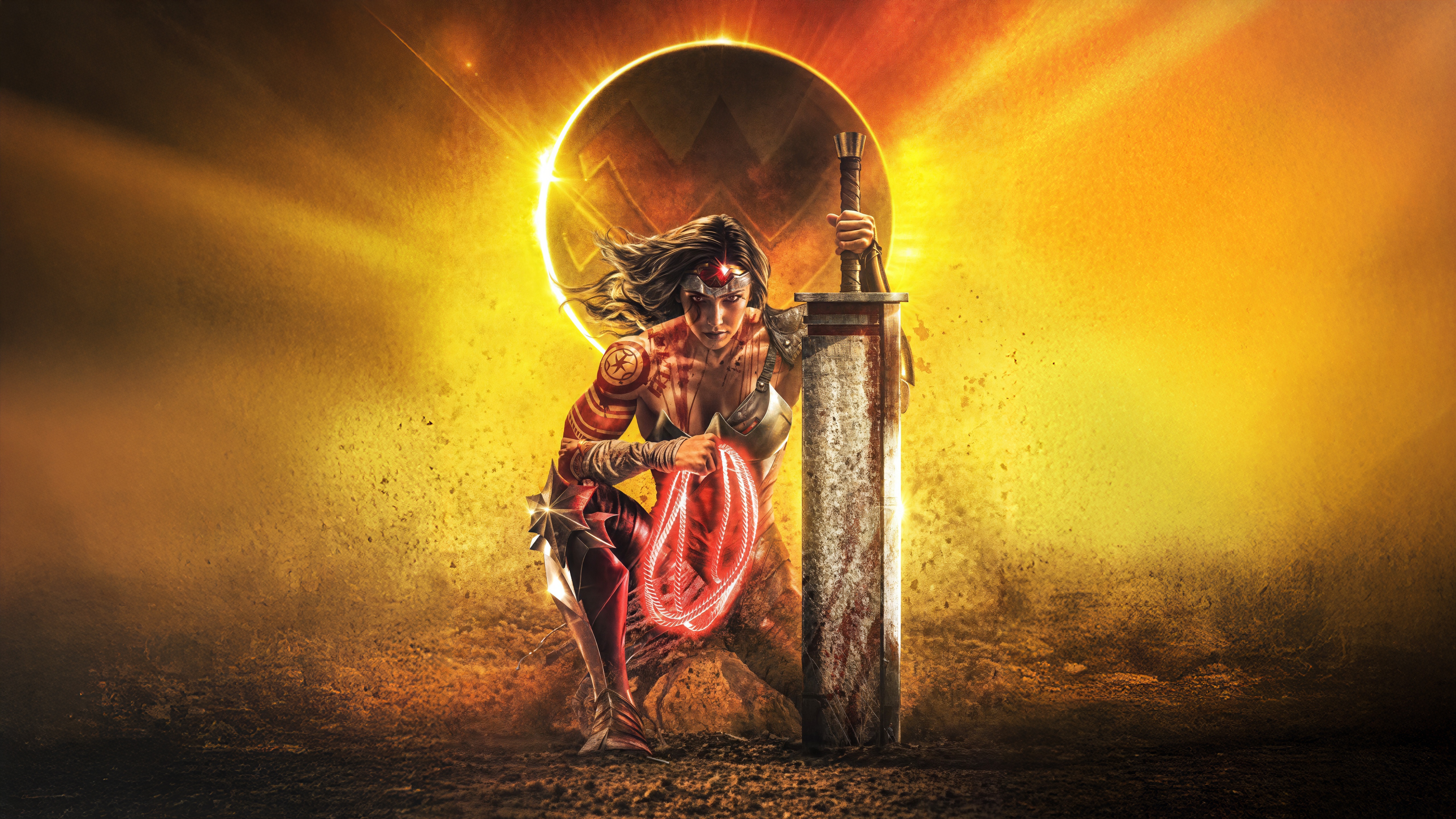 Wonder Woman with Sword and Lasso HD Wallpaper