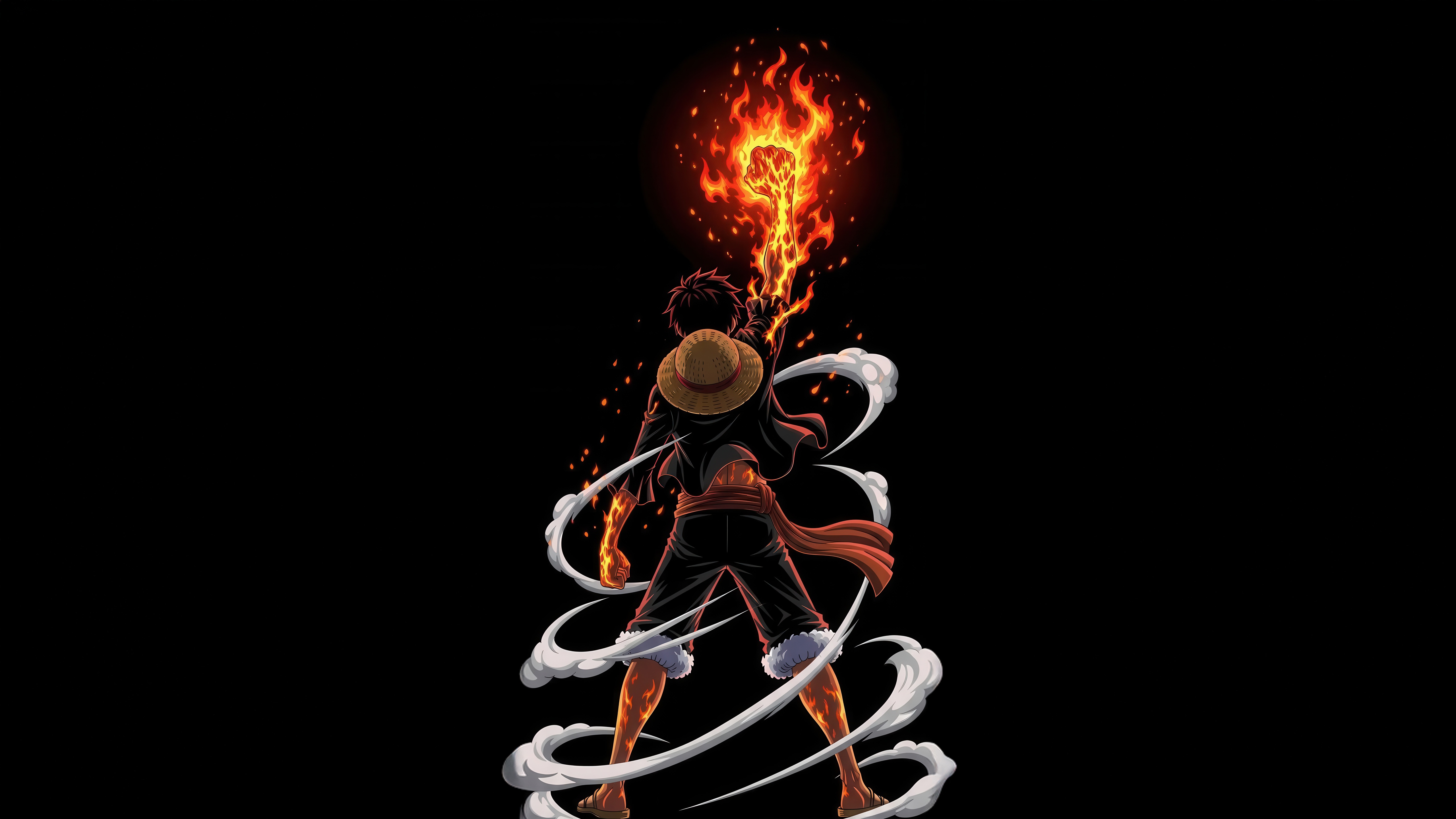 Monkey D. Luffy with fire powers HD Wallpaper
