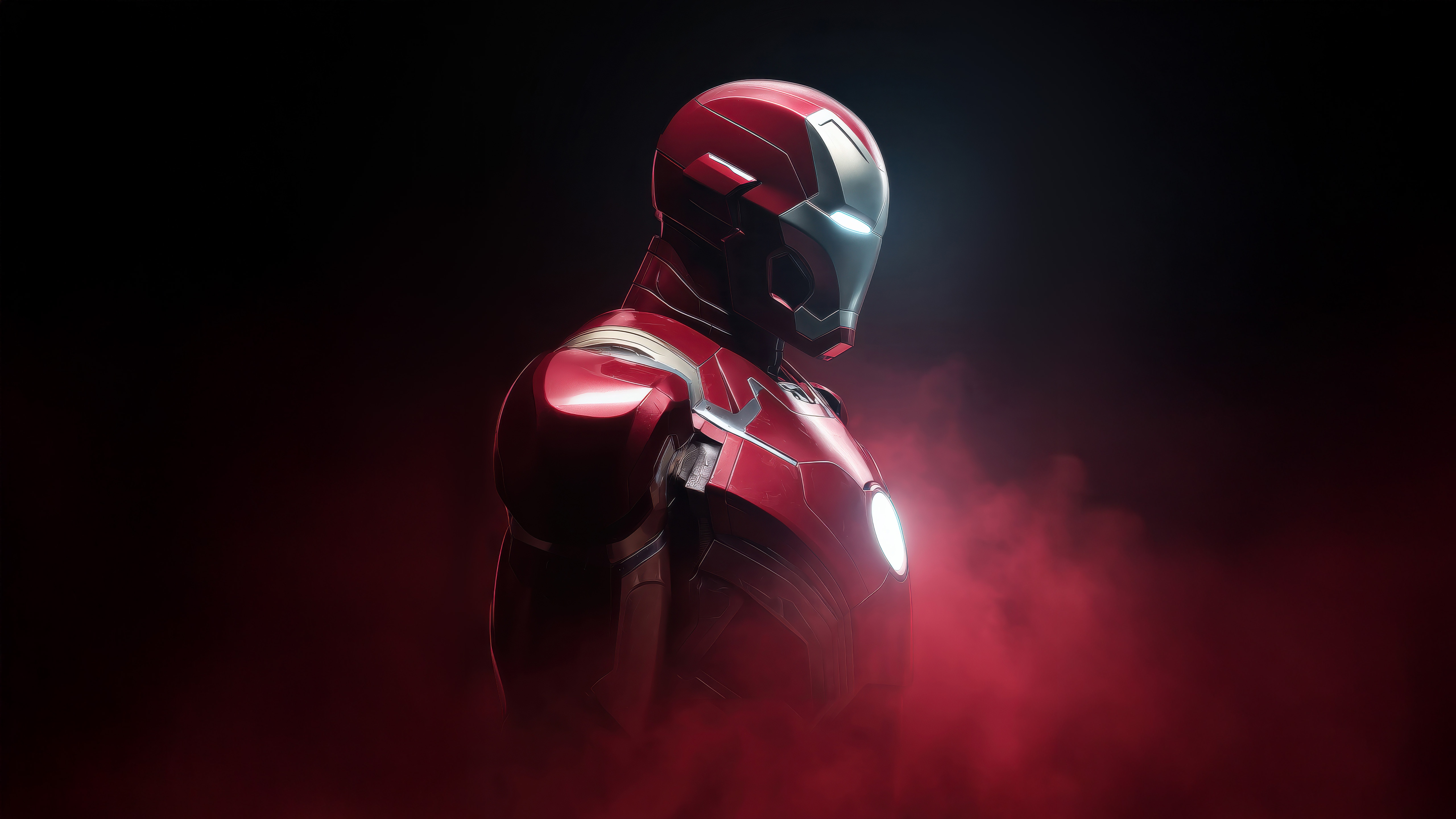 Iron Man Suit in Red and Silver HD Wallpaper