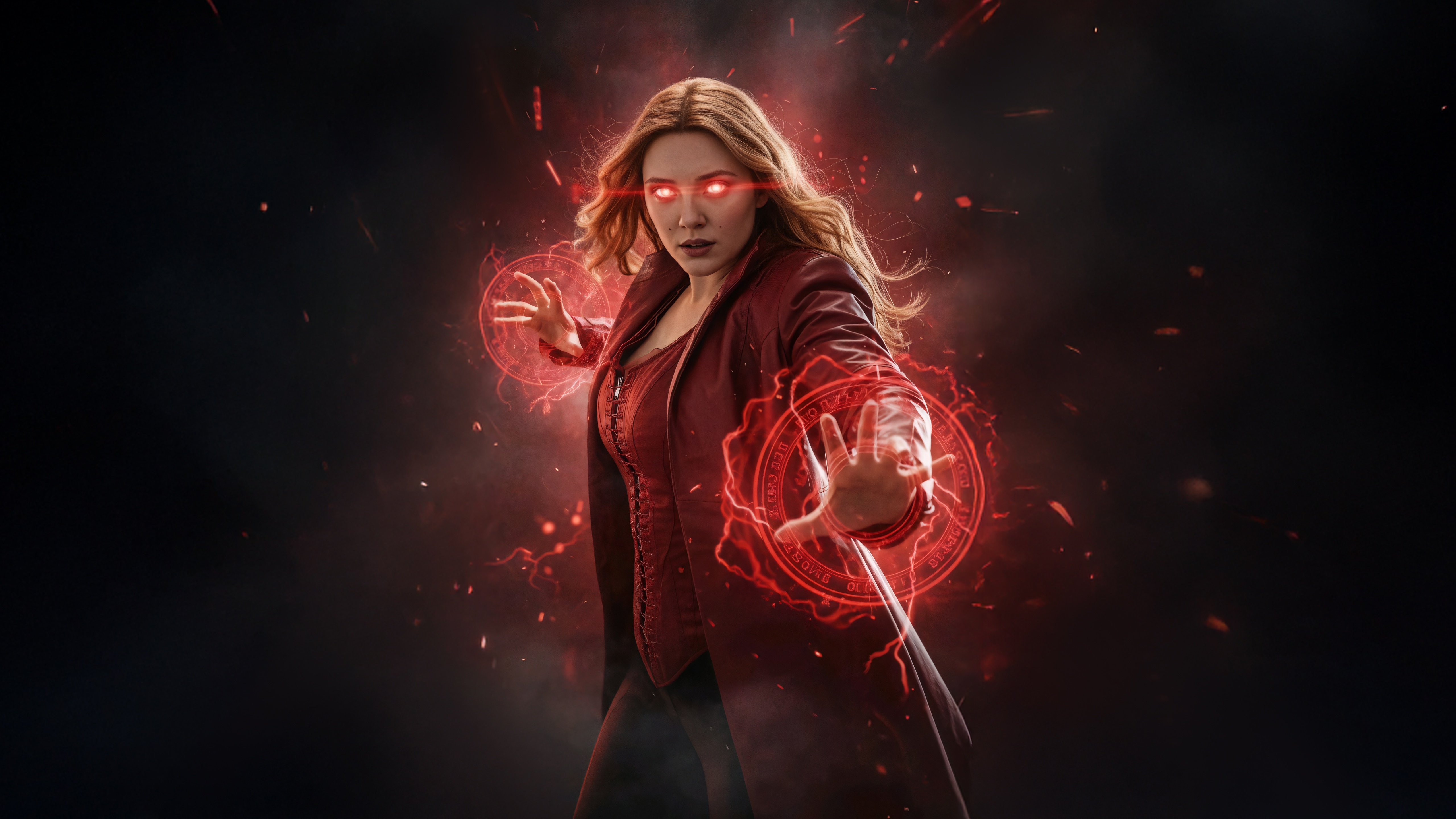 Scarlet Witch using red magic HD Wallpaper