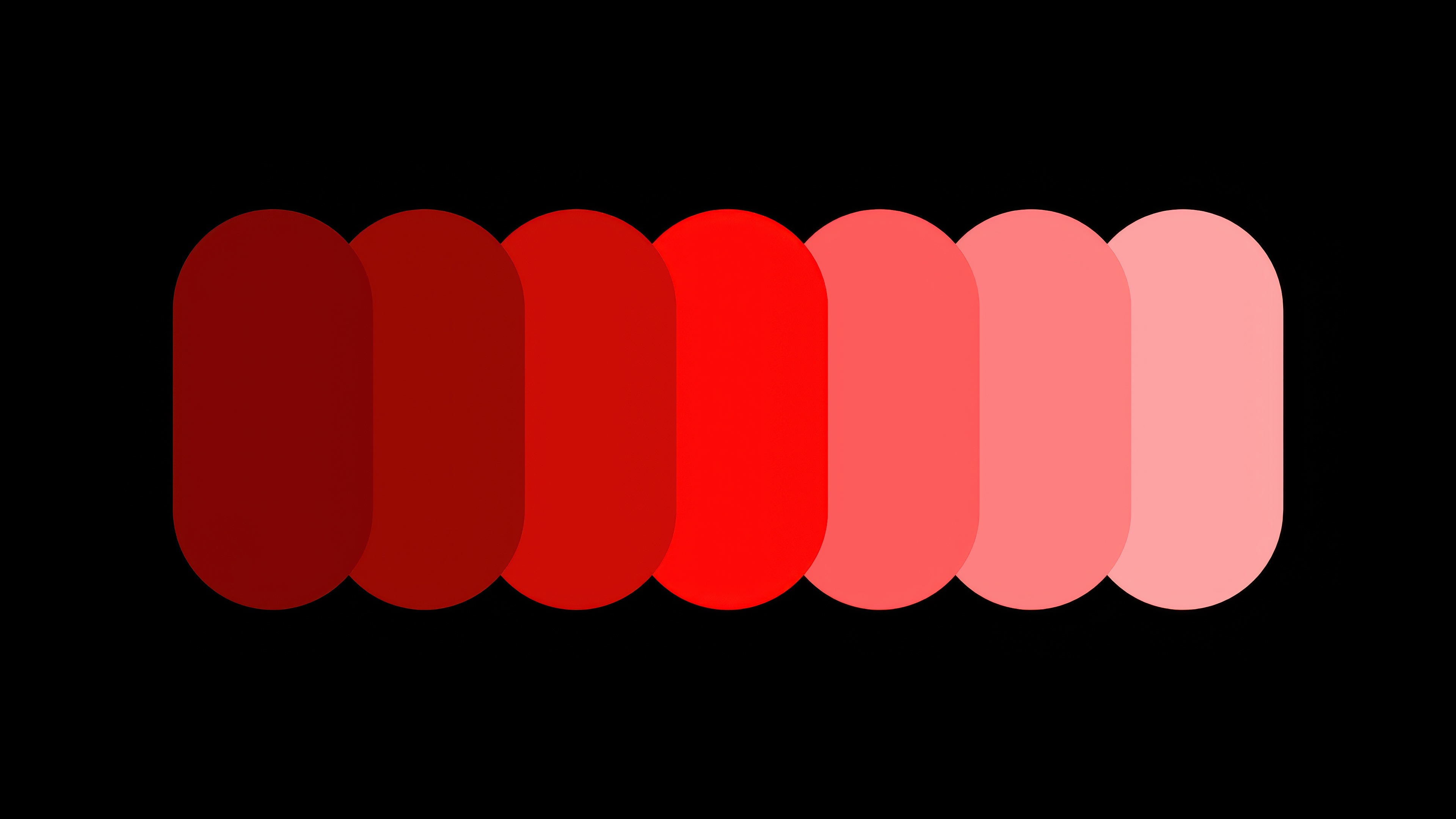 Minimalist gradient of red ellipses on black background HD Wallpaper