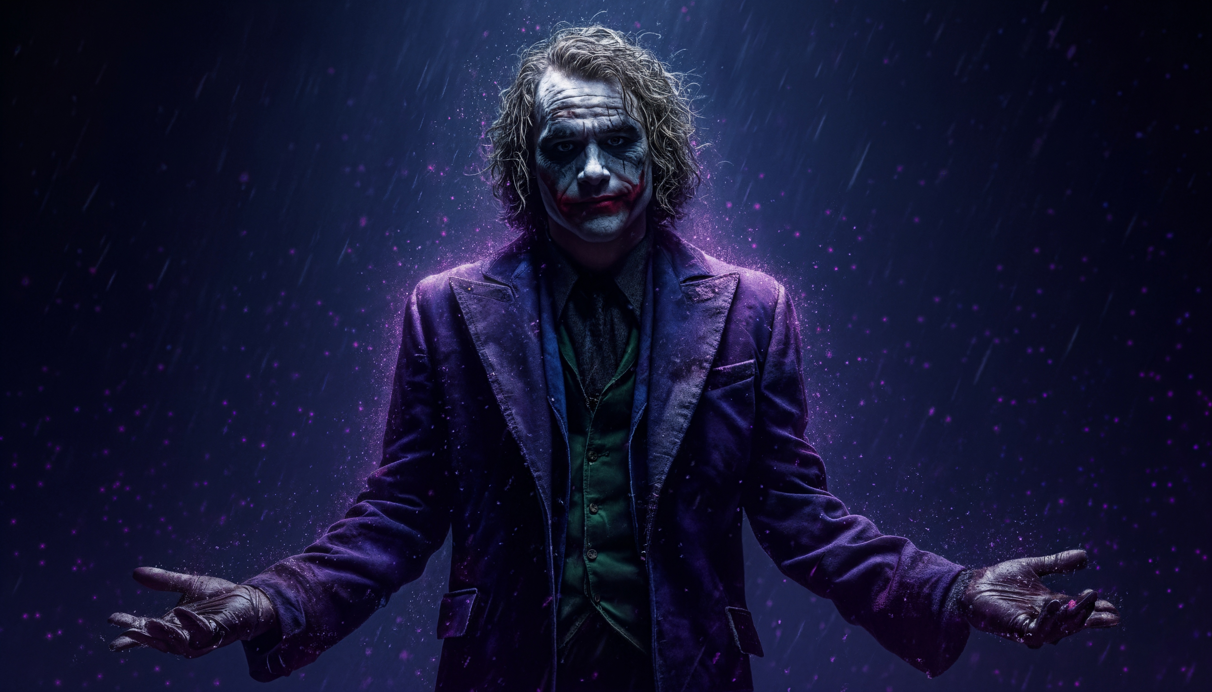 The Joker in the rain HD Wallpaper