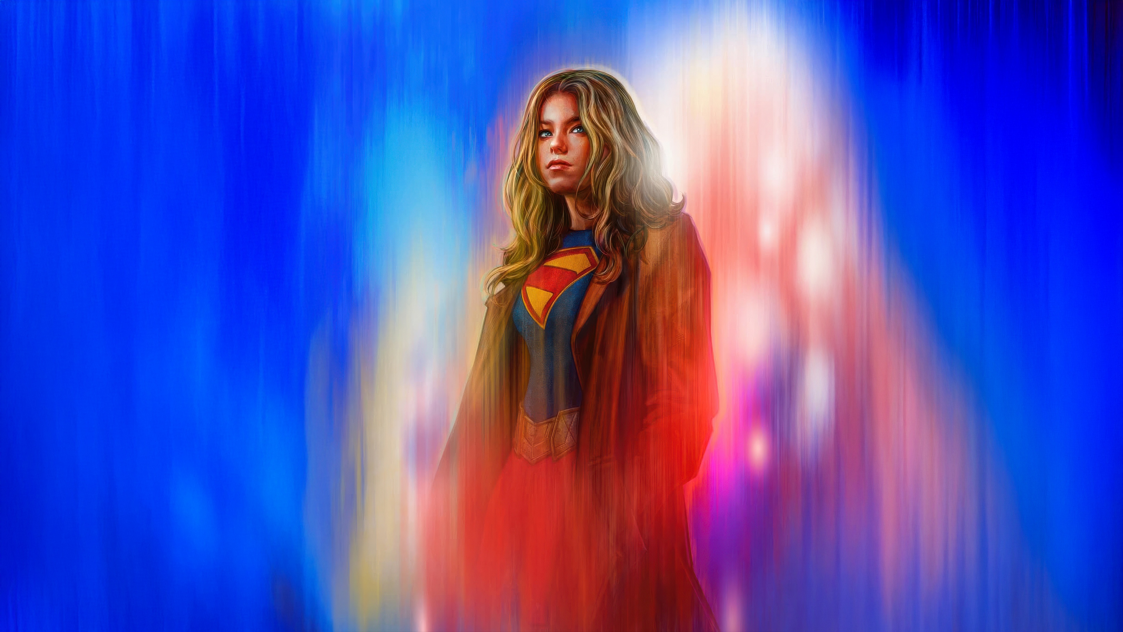Supergirl in a magical garden HD Wallpaper