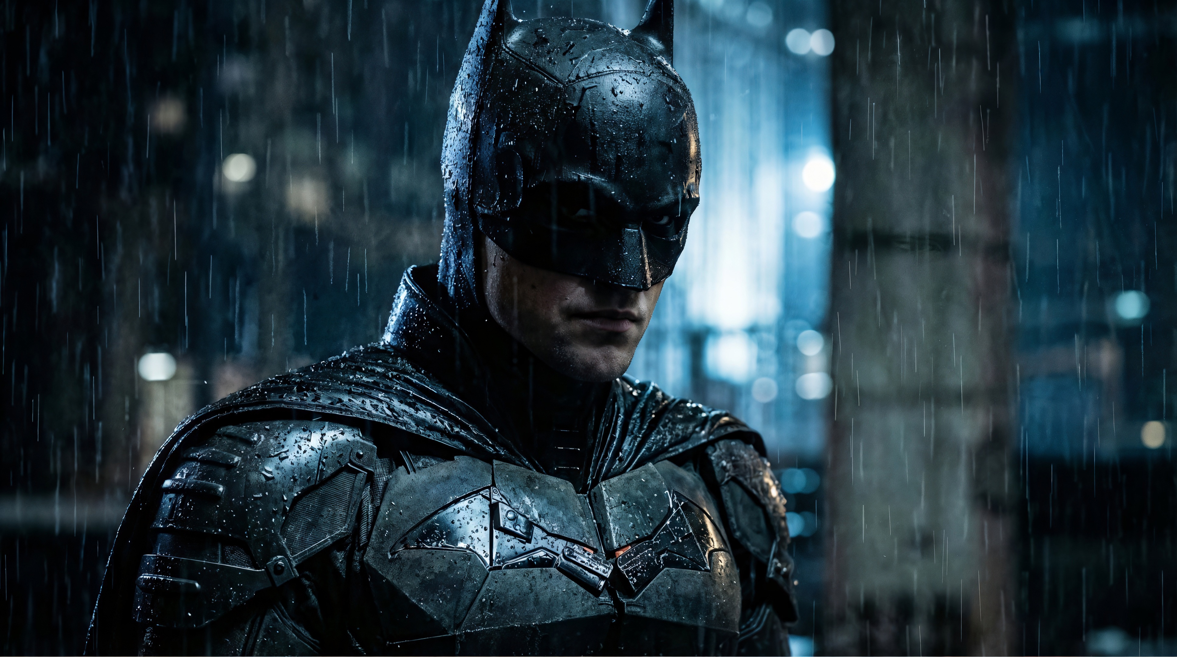 The Batman in the Rain HD Wallpaper