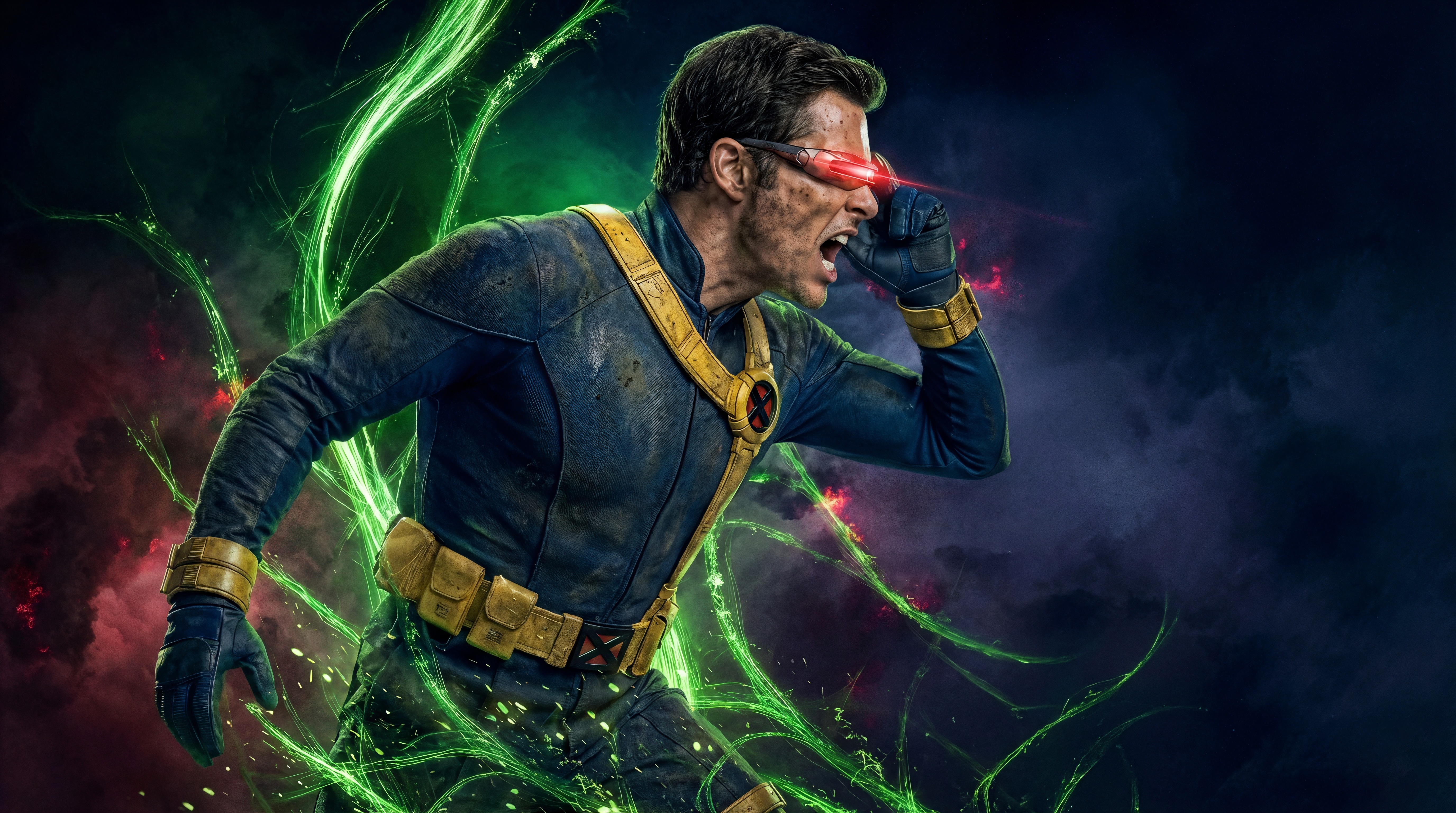 Cyclops from X-Men with red optic blast HD Wallpaper