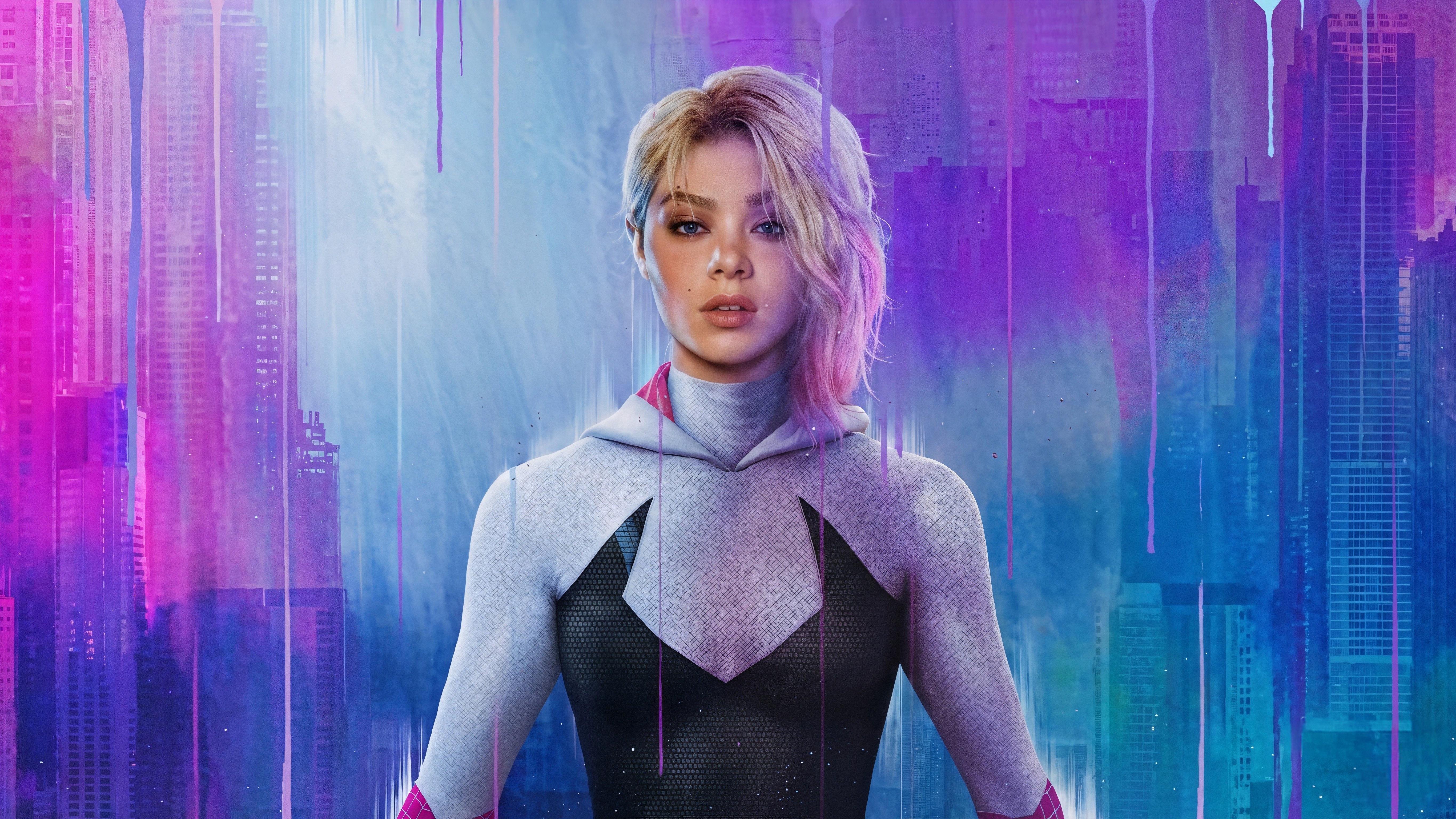 Gwen Stacy as Spider-Gwen in a city HD Wallpaper
