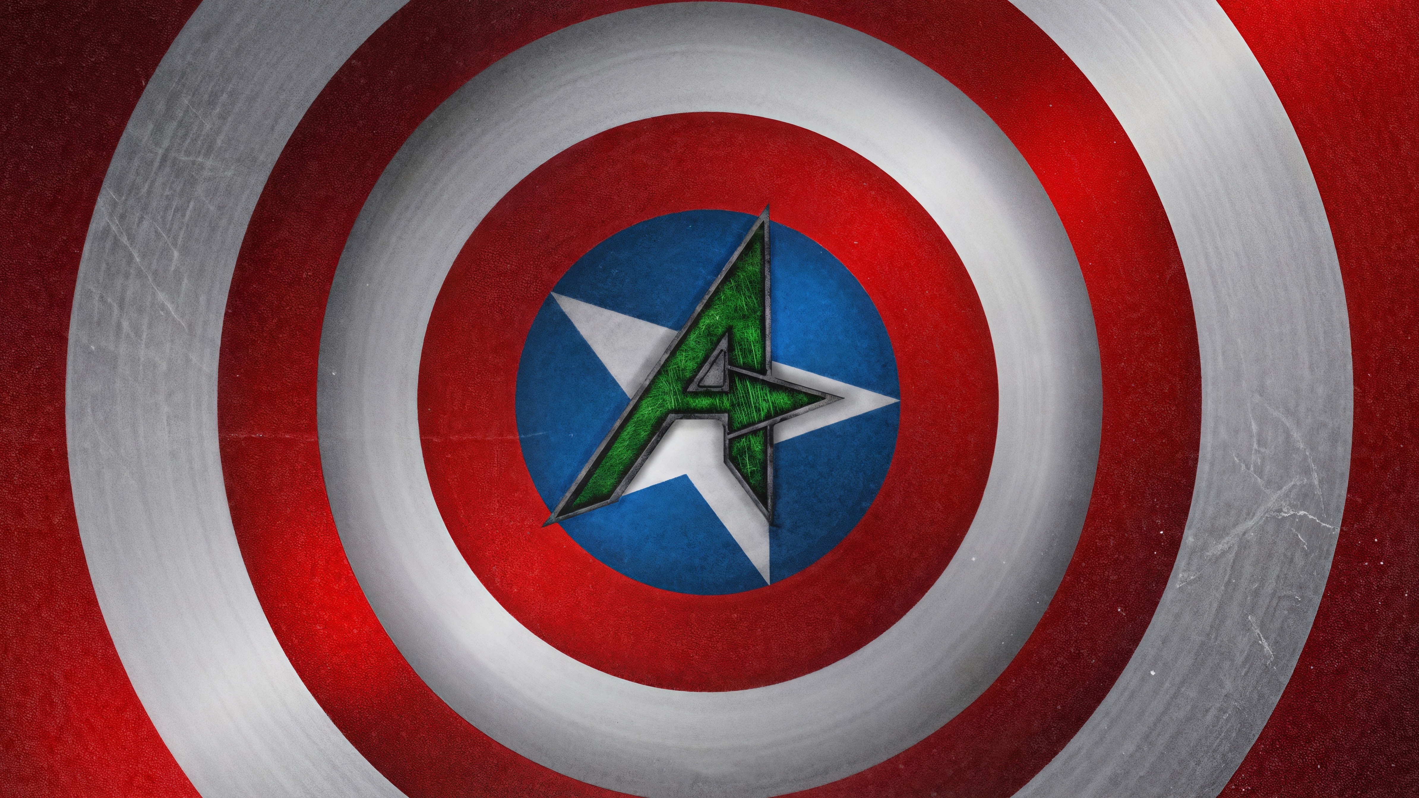 Captain America's Shield with a green 'A' HD Wallpaper