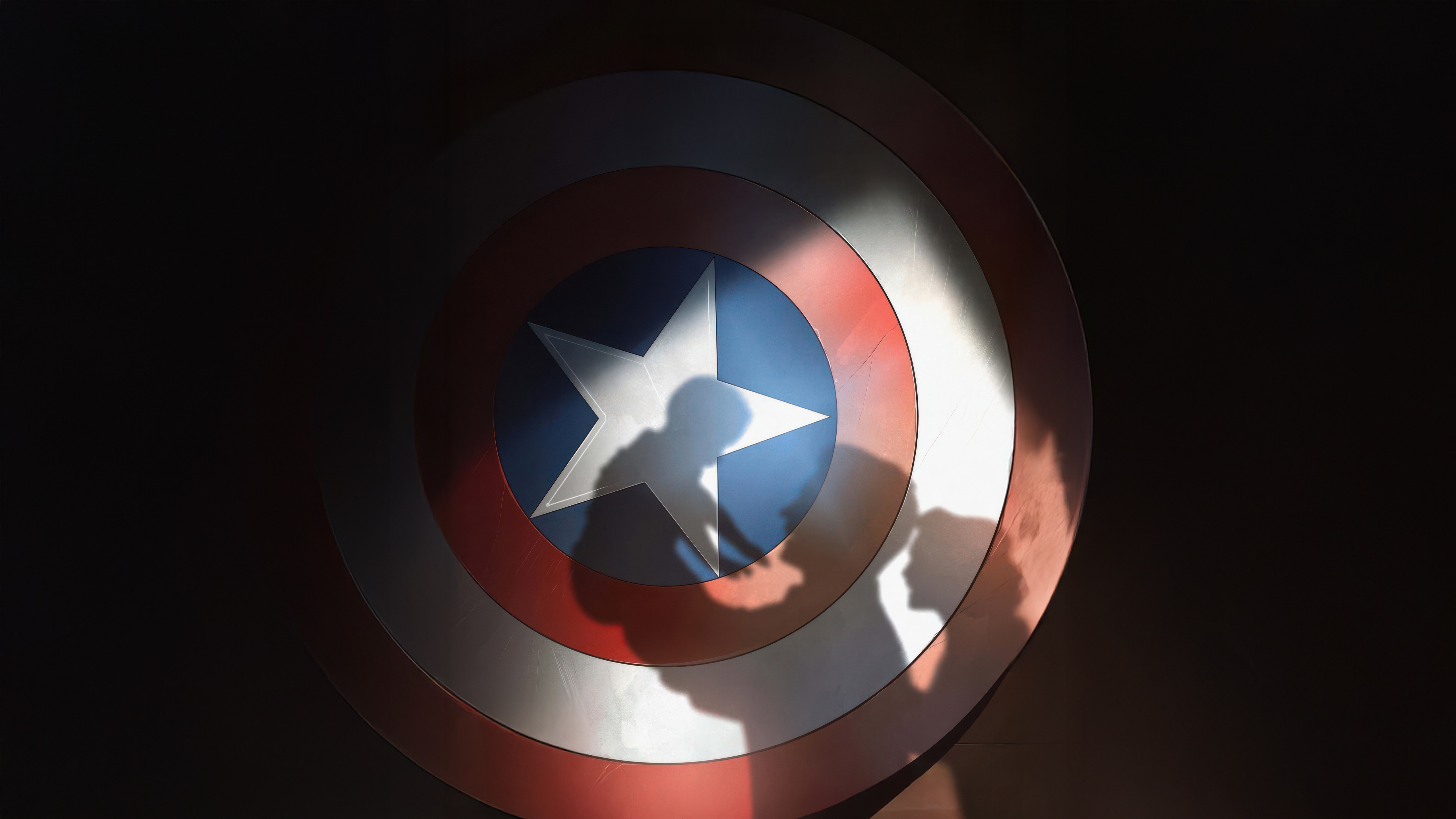 Captain America's Shield with Family Shadows HD Wallpaper