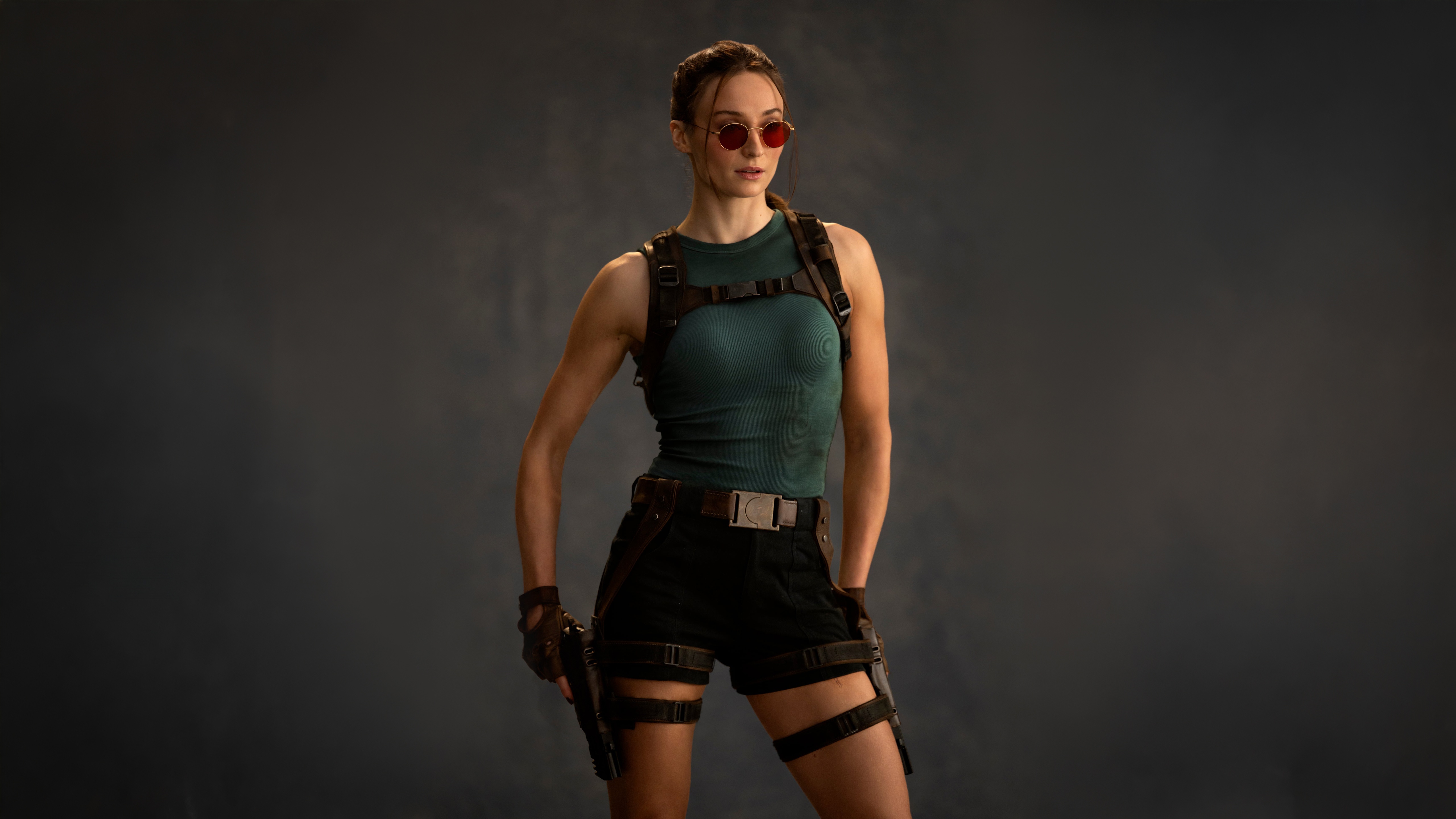 Sophie Turner as Lara Croft in Tomb Raider HD Wallpaper