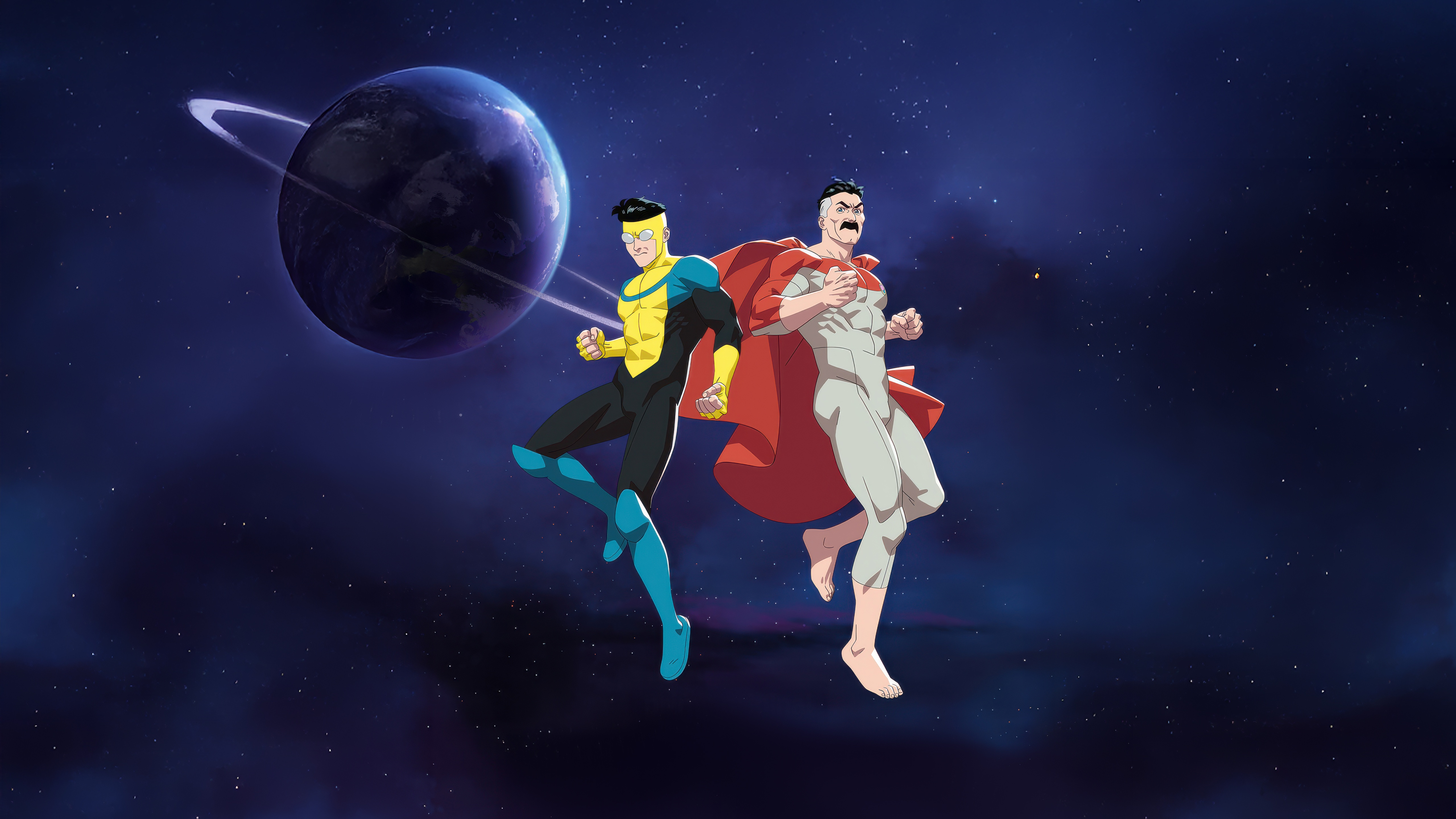 Invincible and Omni-Man in Space HD Wallpaper