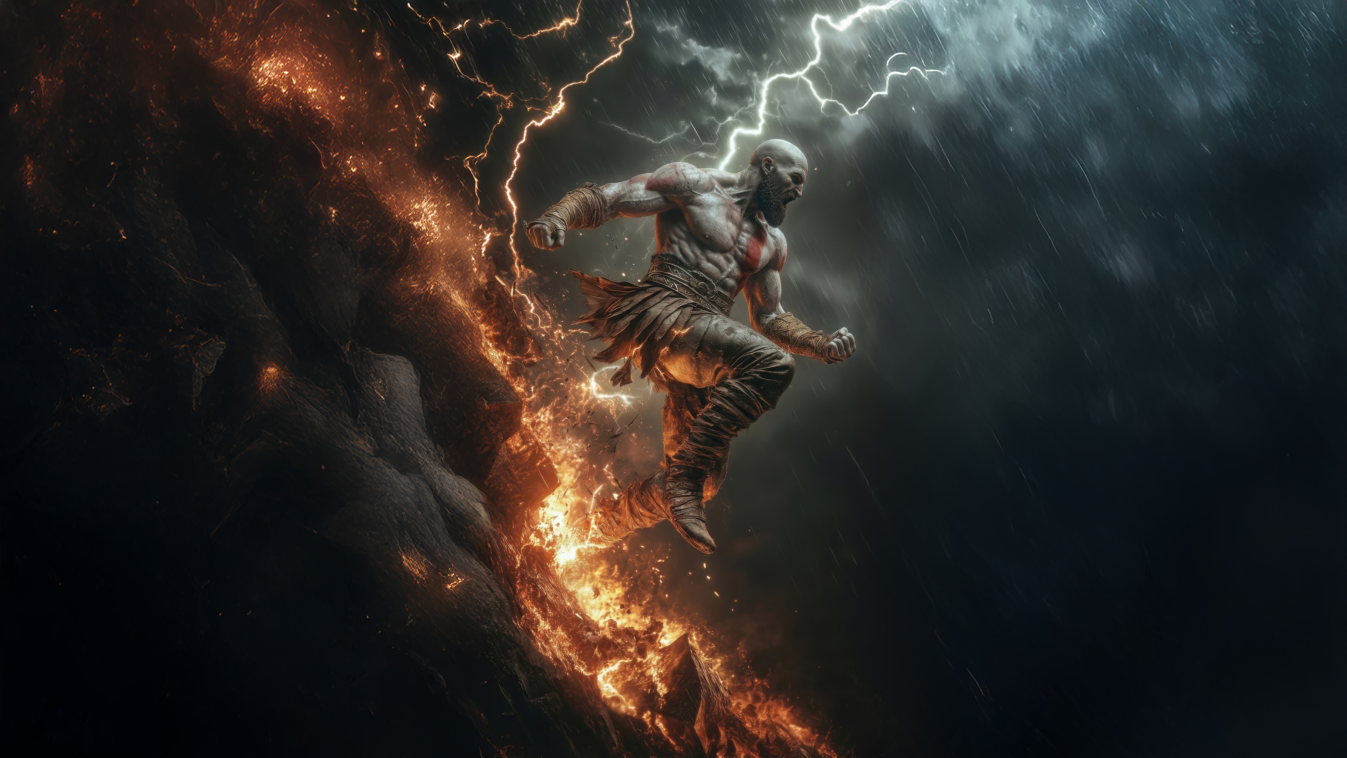 Kratos in Divine Wrath HD Wallpaper