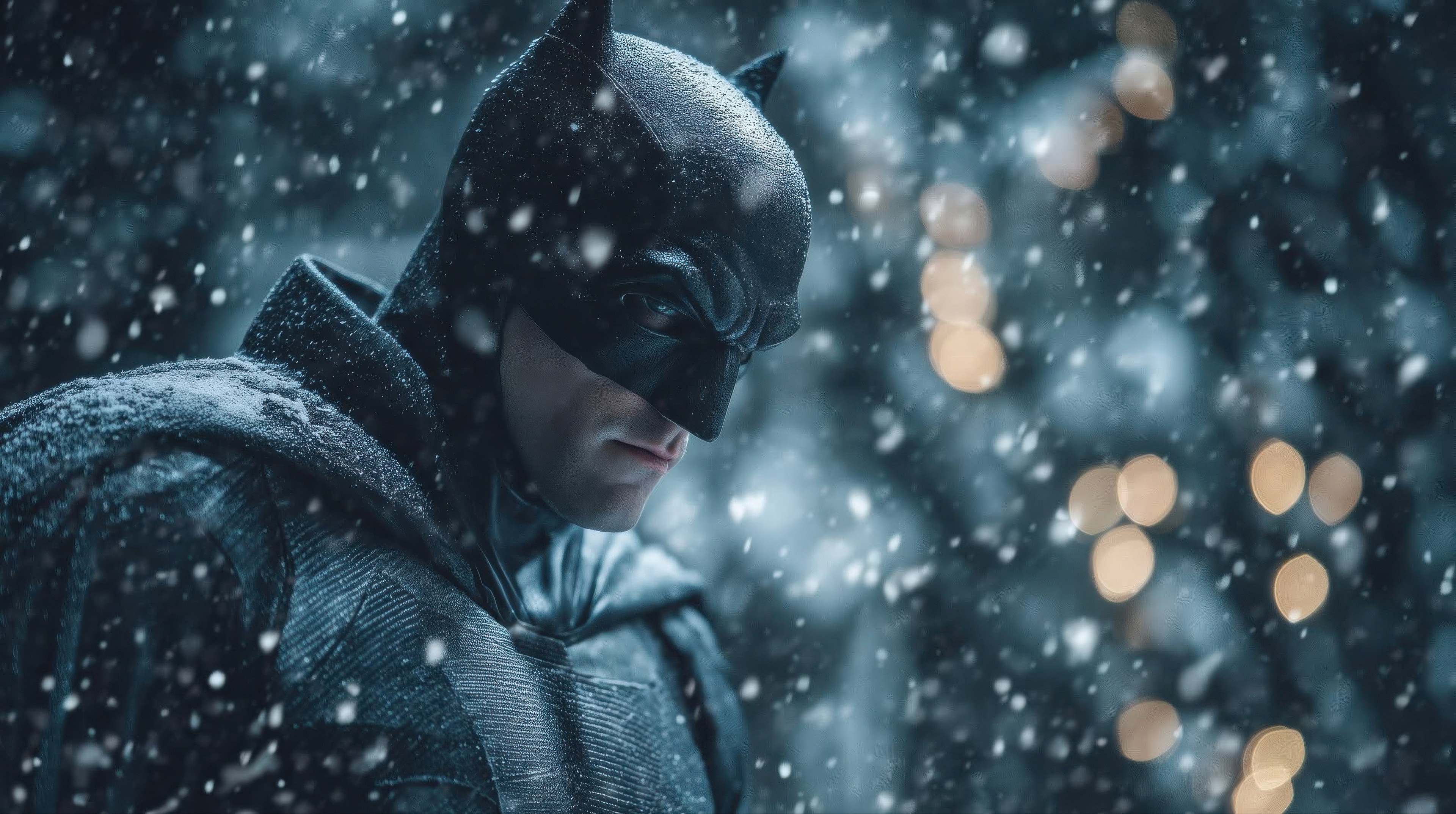 The Batman in the snow HD Wallpaper