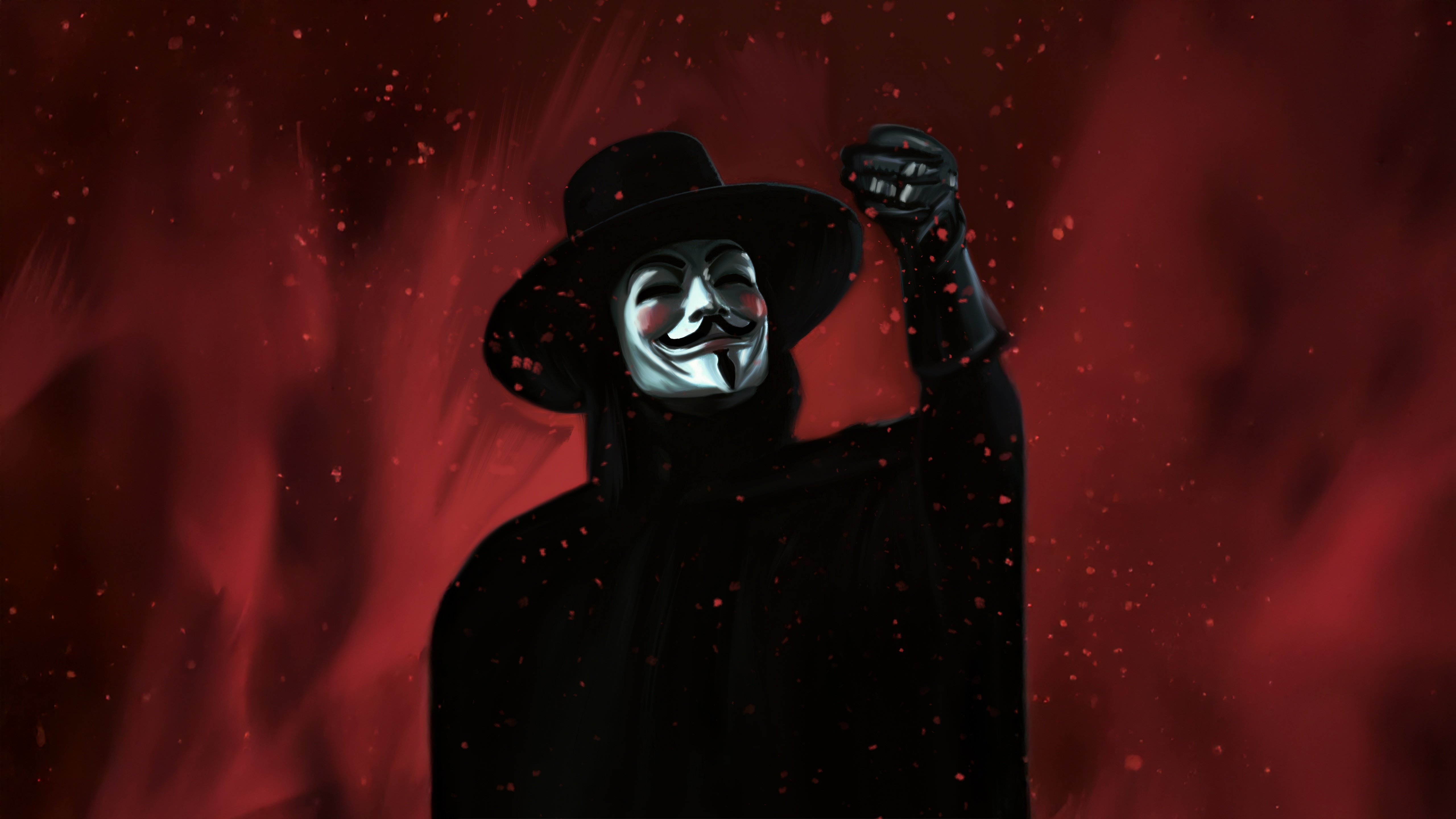 V For Vendetta Masked Figure HD Wallpaper