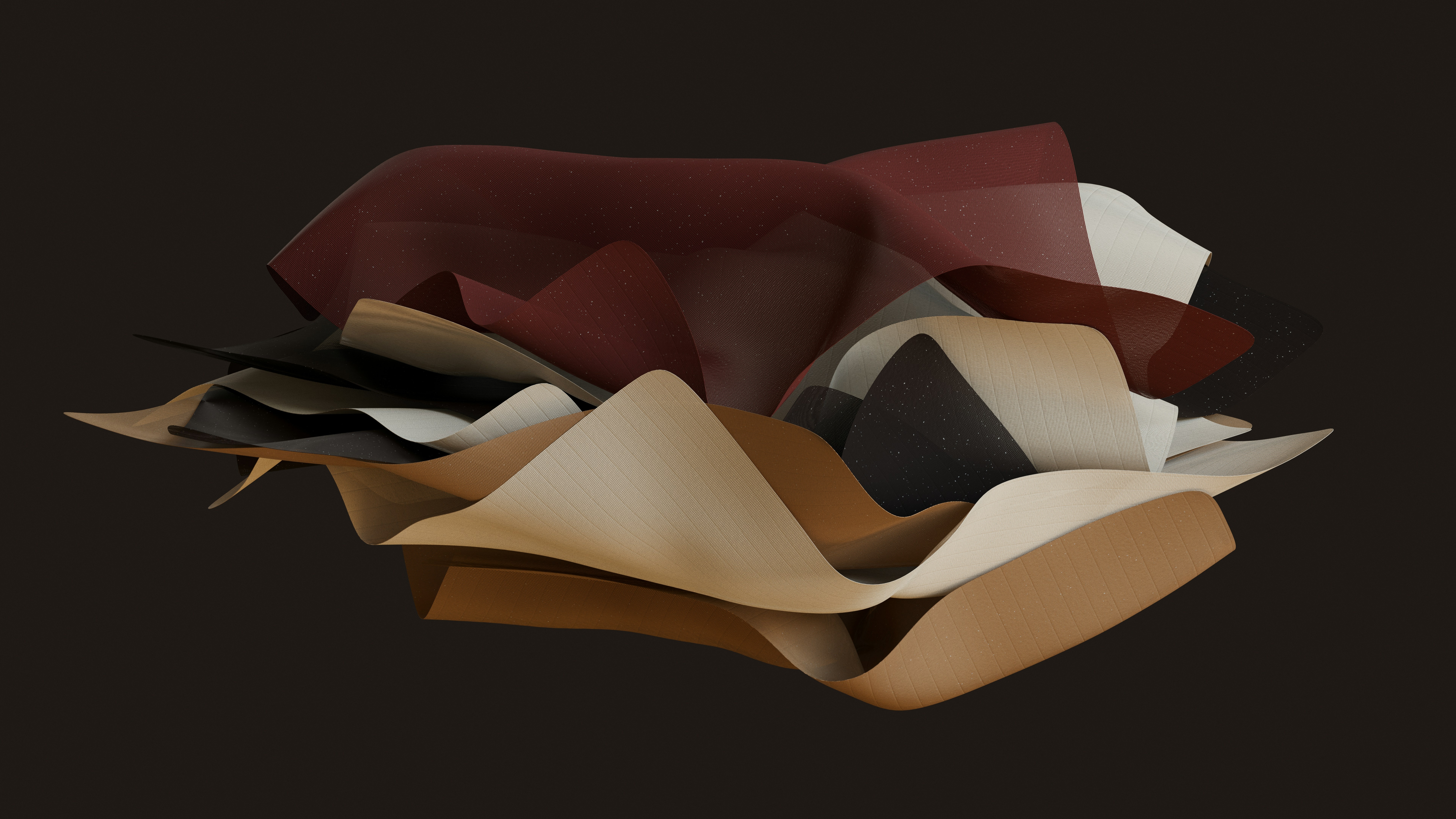 Abstract arrangement of layered leather straps HD Wallpaper