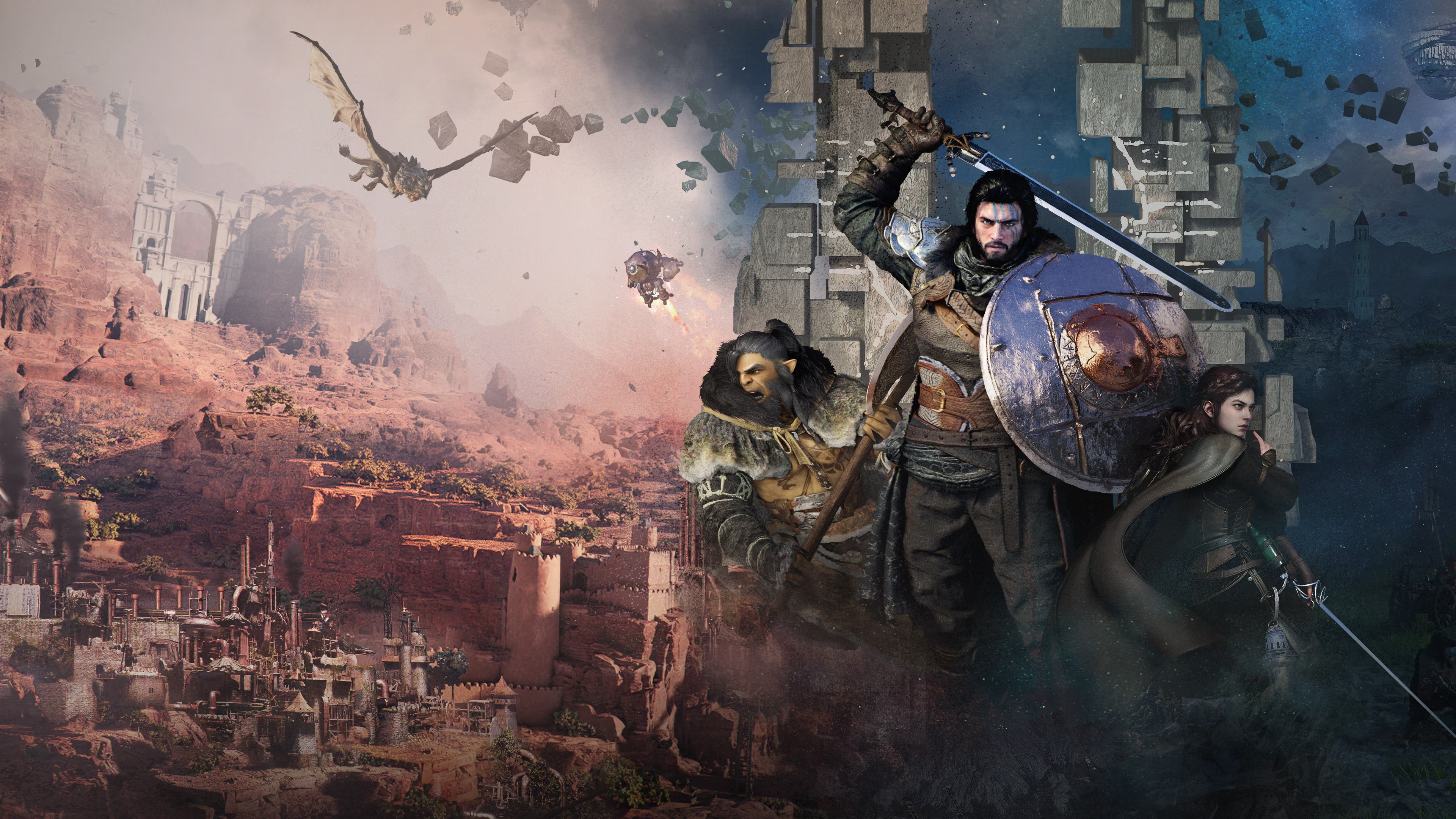 Crimson Desert: Characters in a fantasy landscape HD Wallpaper