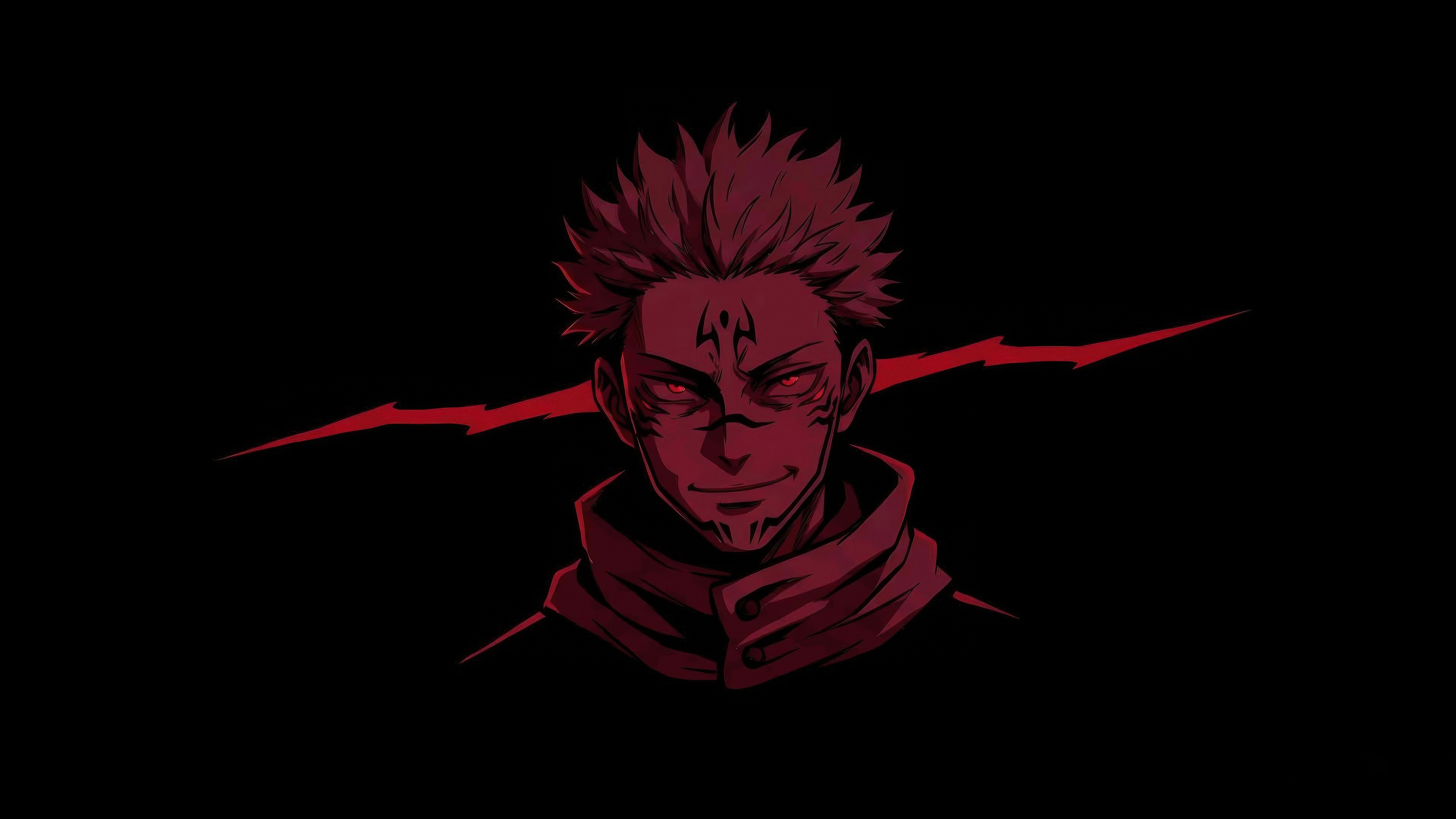 Ryomen Sukuna with Red Markings HD Wallpaper
