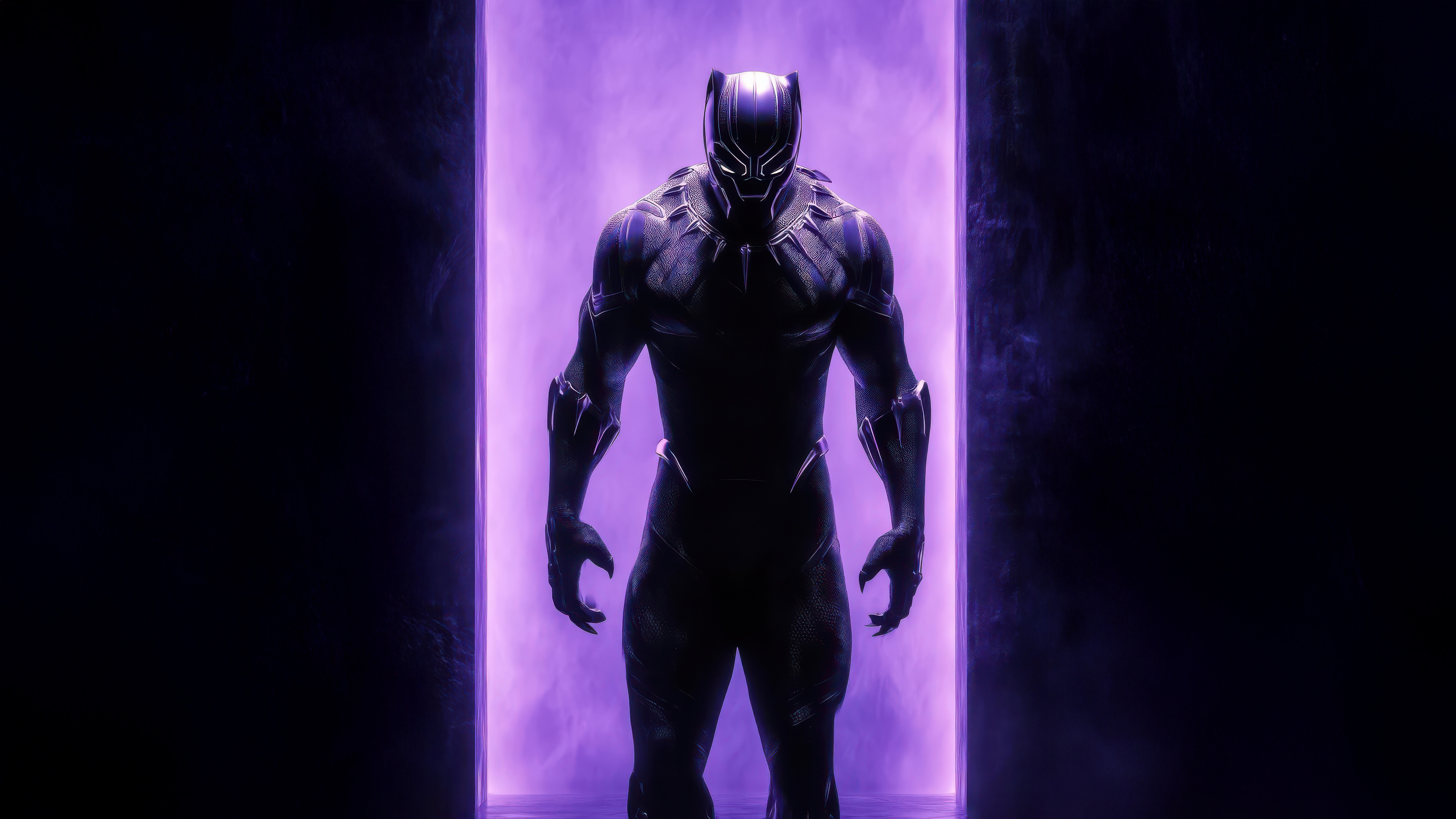 Black Panther in a purple portal HD Wallpaper