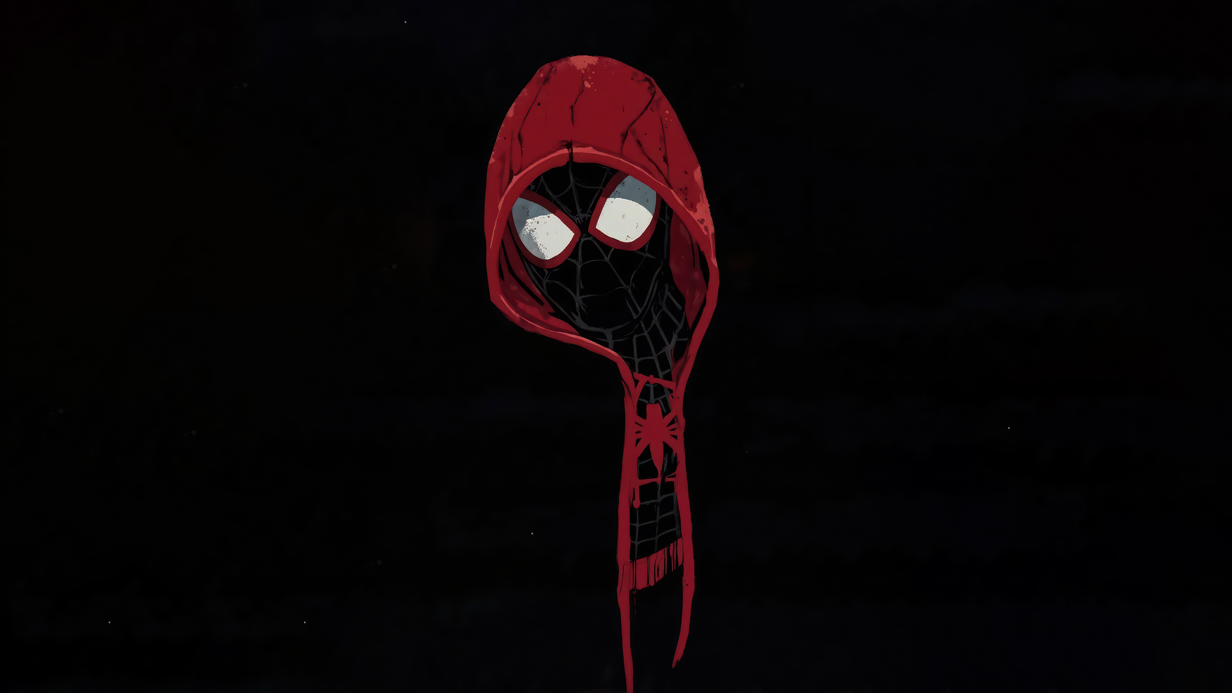 Miles Morales in a Red Hooded Costume HD Wallpaper
