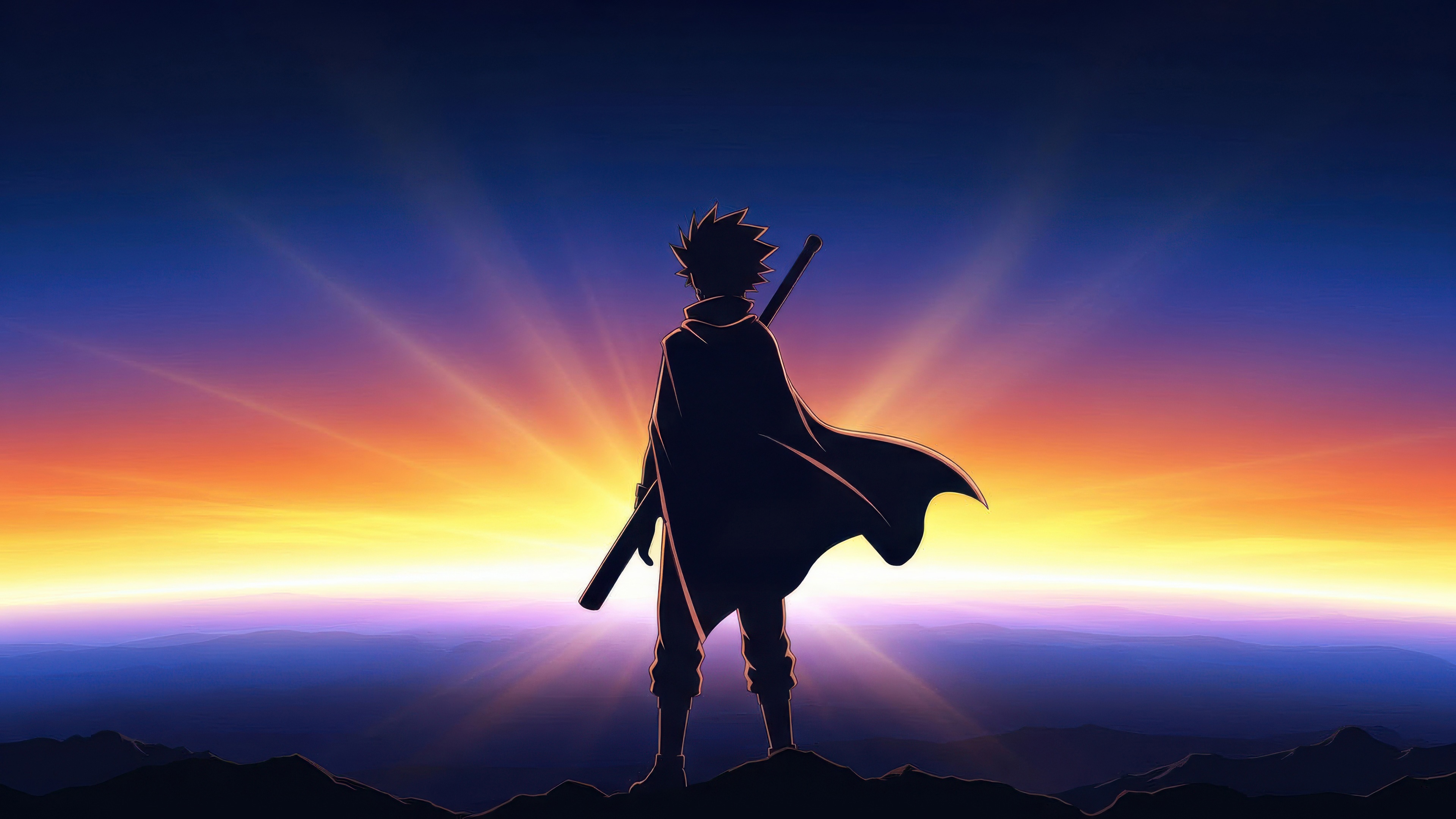 Naruto Standing Strong At Sunset HD Wallpaper