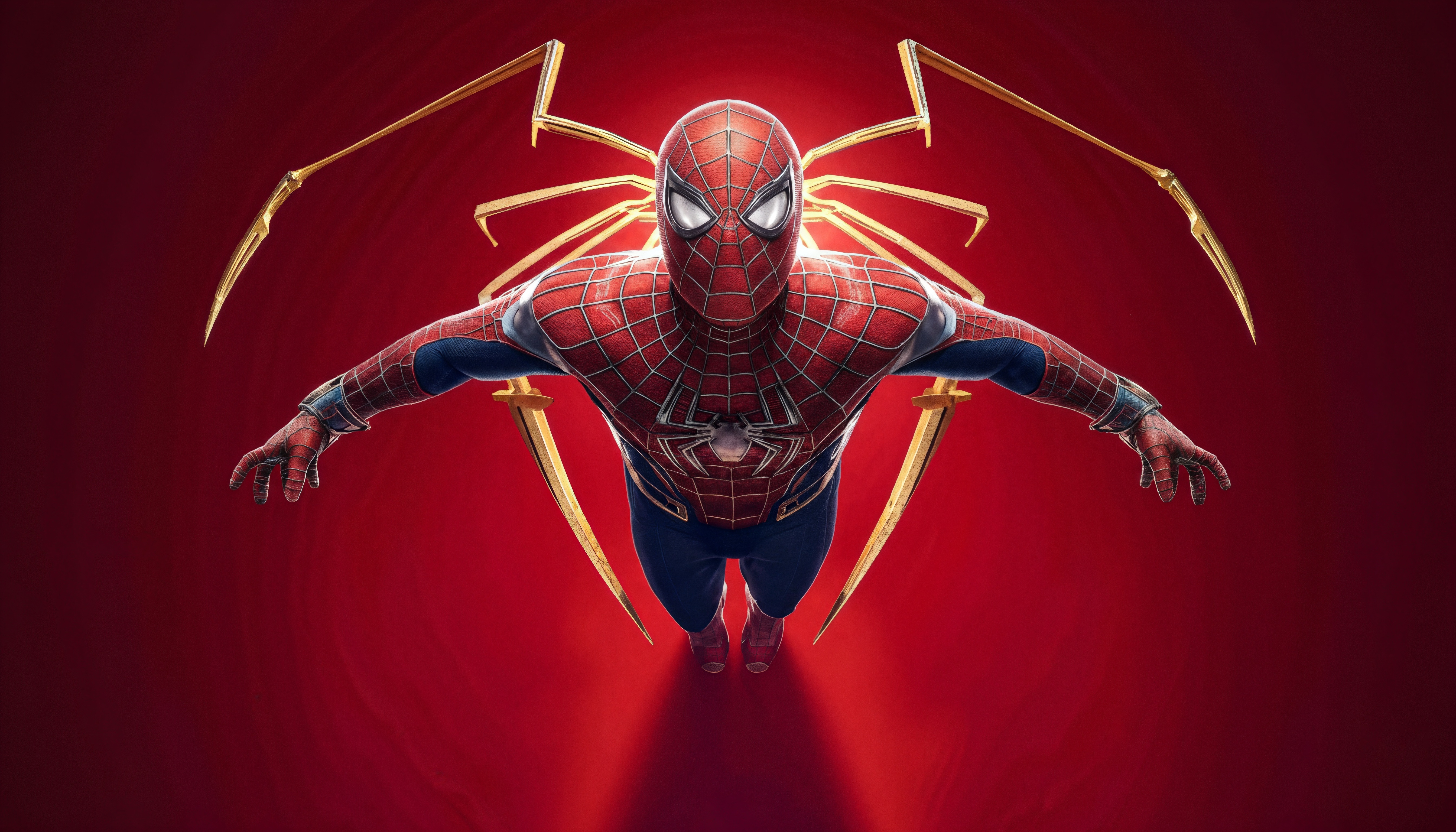 Spider-Man with Iron Spider Arms HD Wallpaper