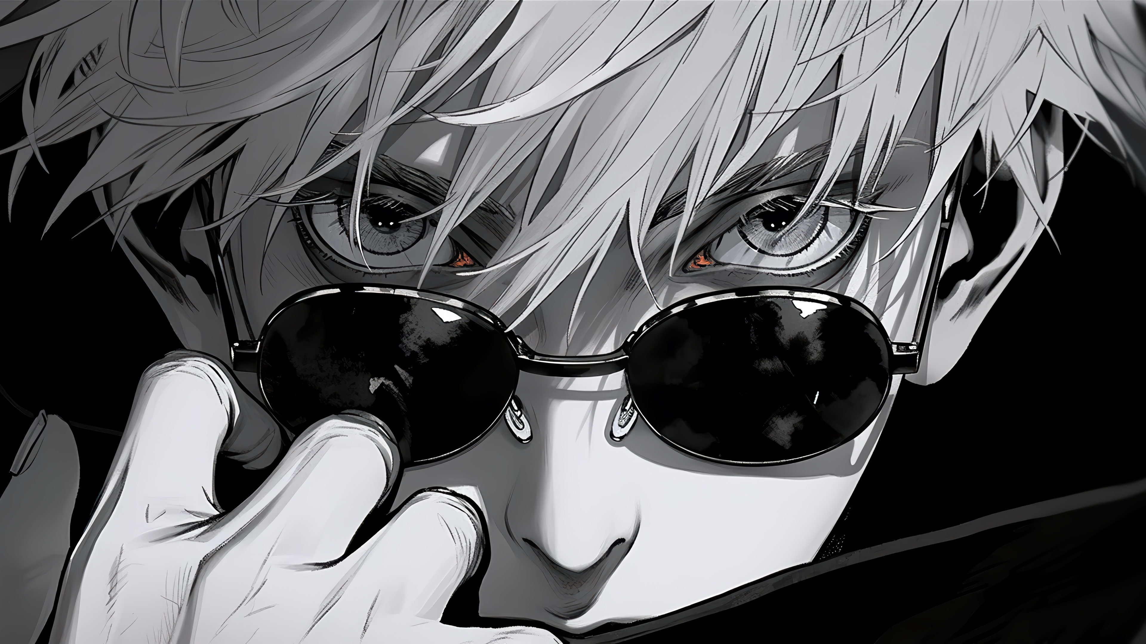 Satoru Gojo from Jujutsu Kaisen wearing sunglasses HD Wallpaper