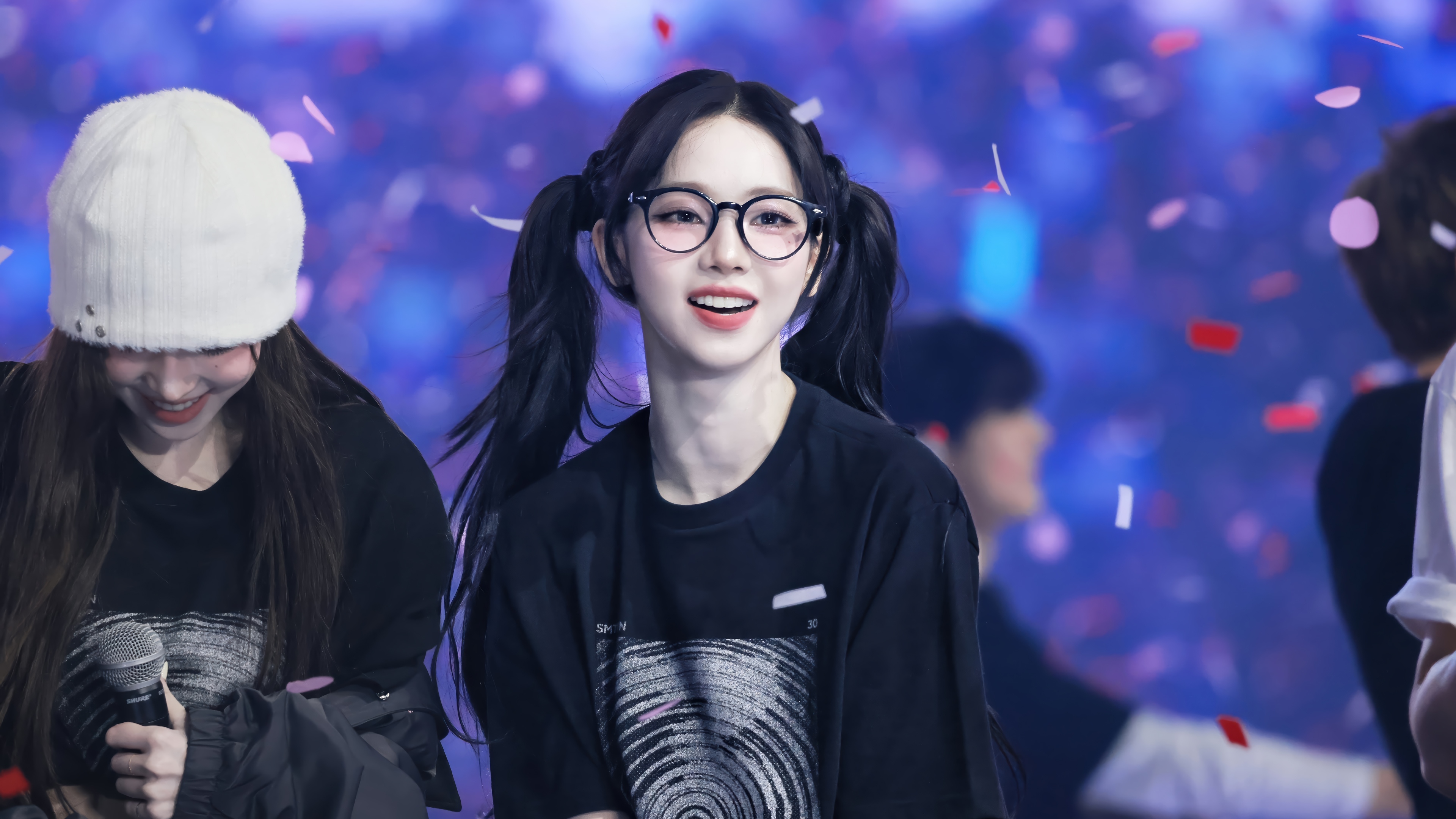 Karina Aespa in 4K with pigtails and glasses HD Wallpaper
