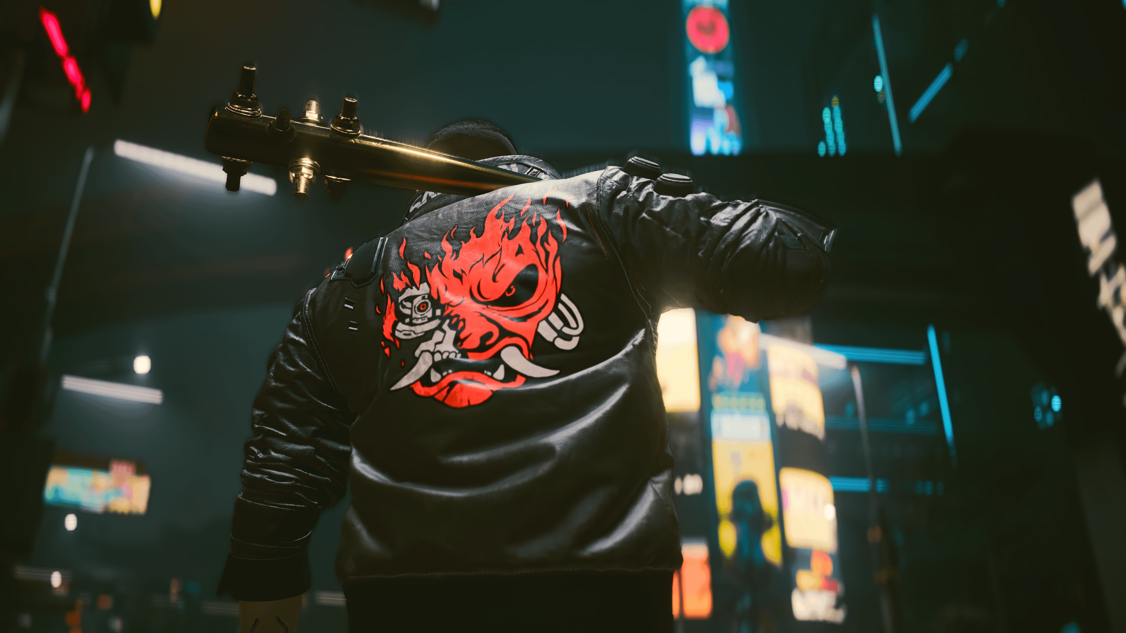 Cyberpunk 2077 4K: Man with Samurai Jacket and Weapon HD Wallpaper
