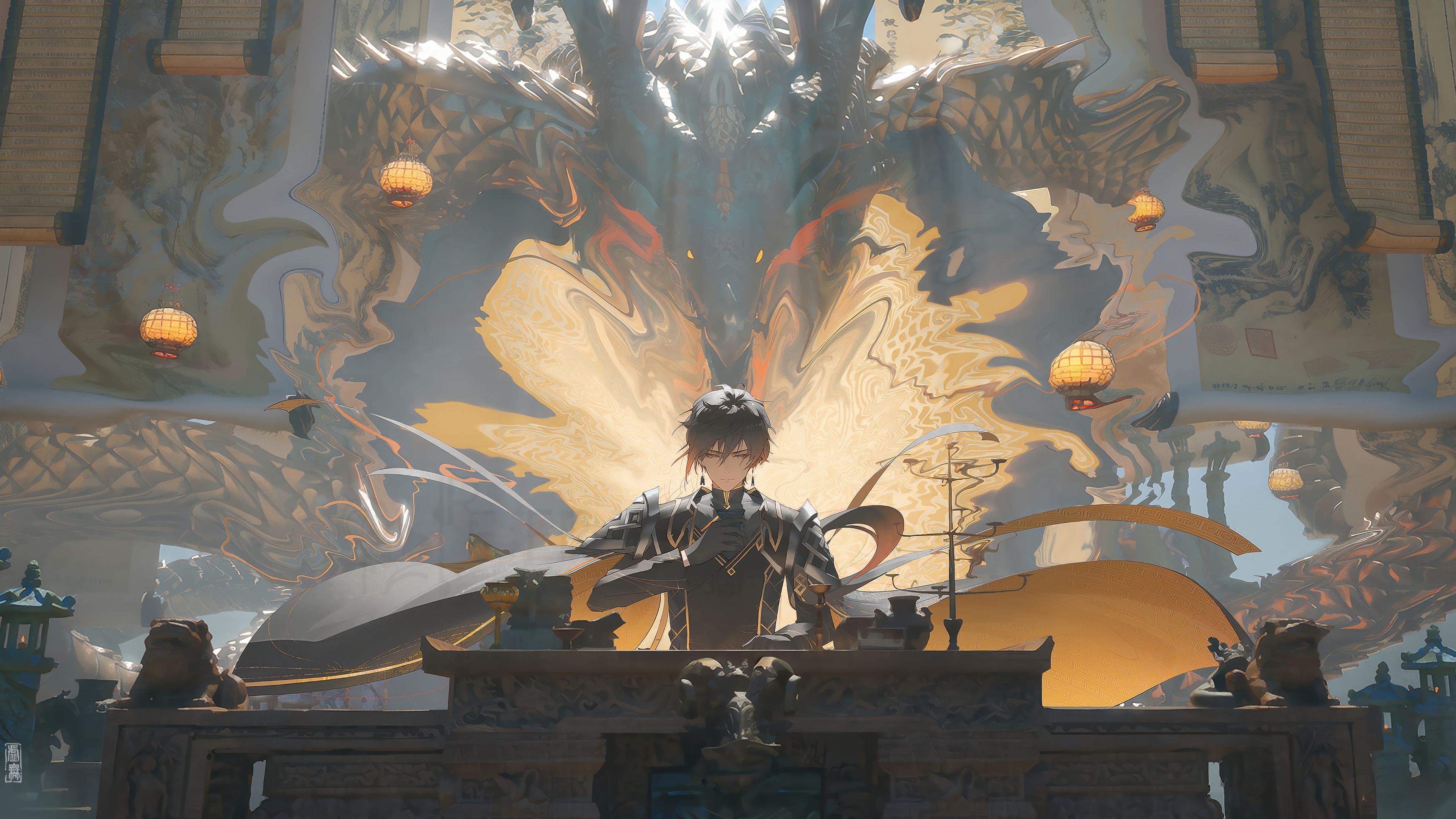 Zhongli from Genshin Impact in 4K HD Wallpaper