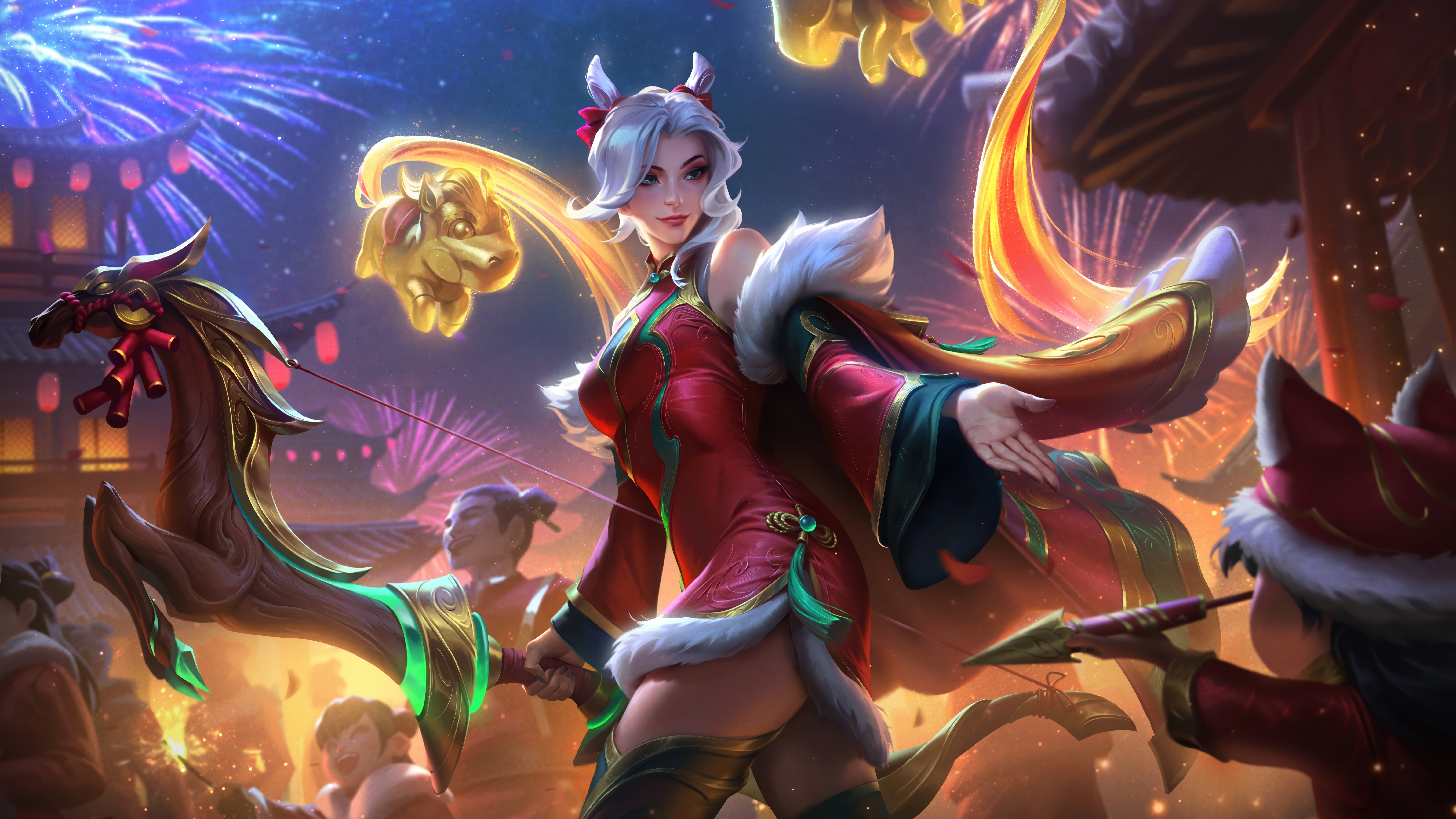 Firecracker Ashe League of Legends Splash Art 4K HD Wallpaper