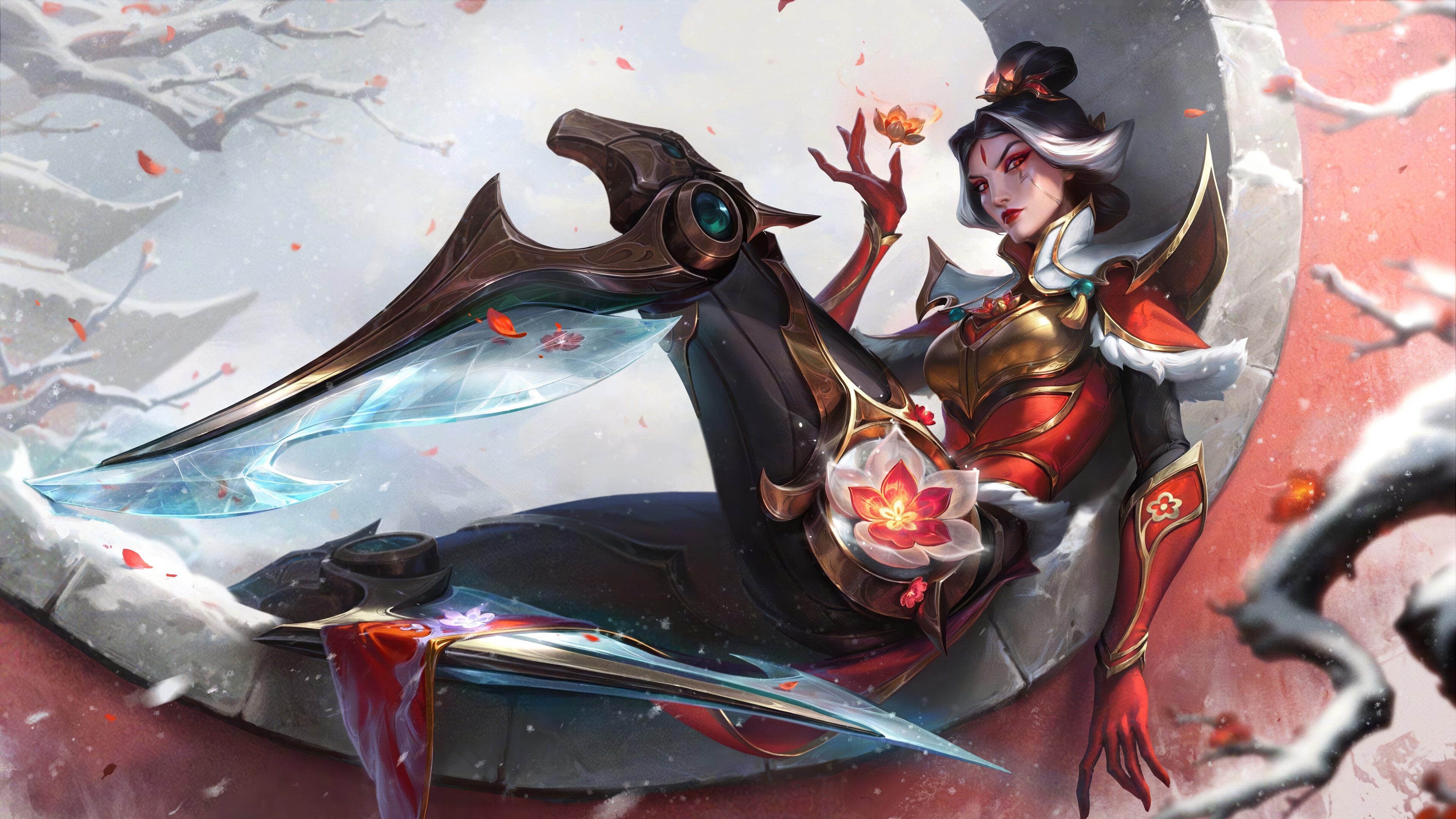 Camille, Petals of Spring Splash Art 4K HD Wallpaper