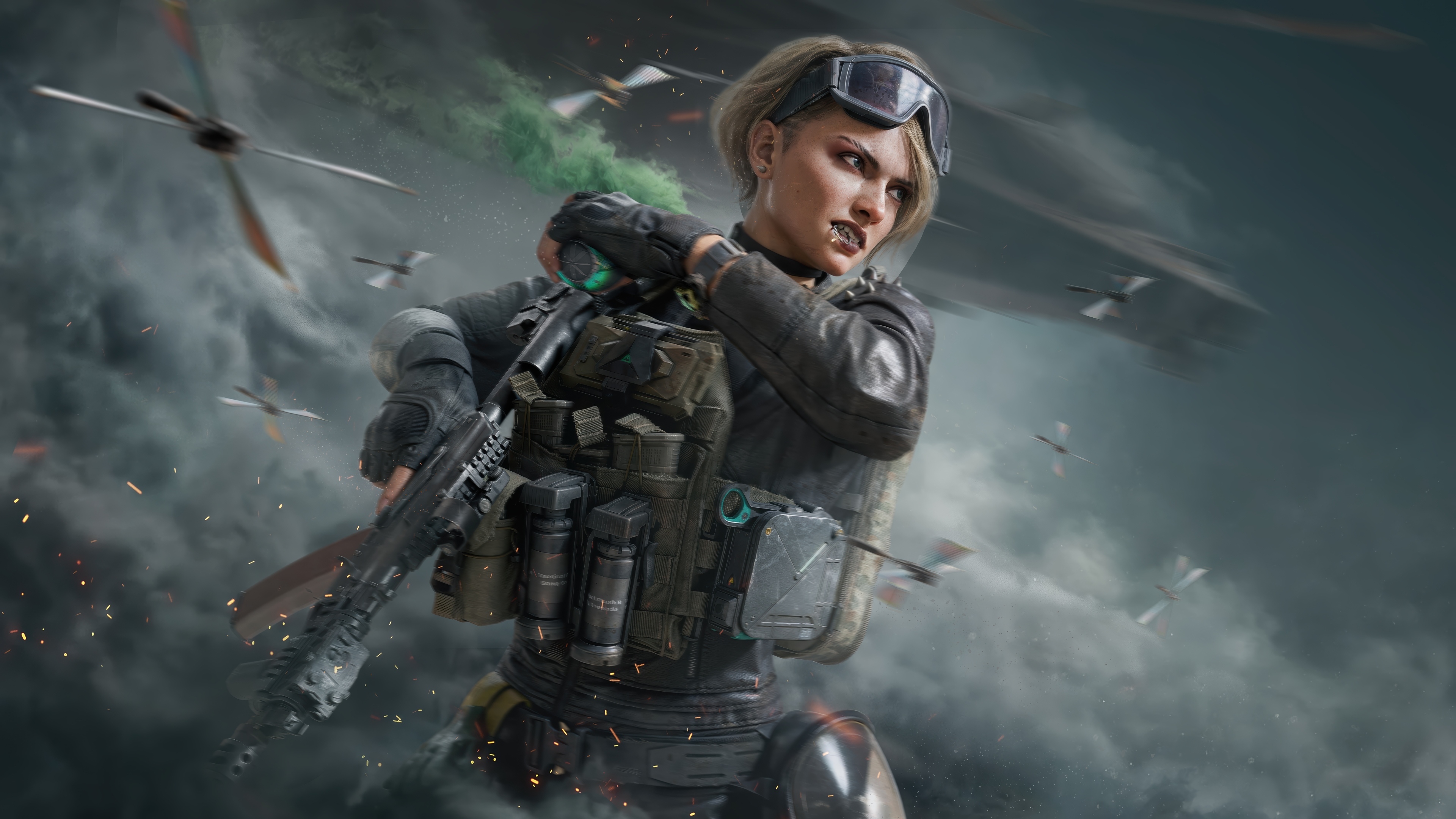 Delta Force Soldier with Smoke Grenade HD Wallpaper