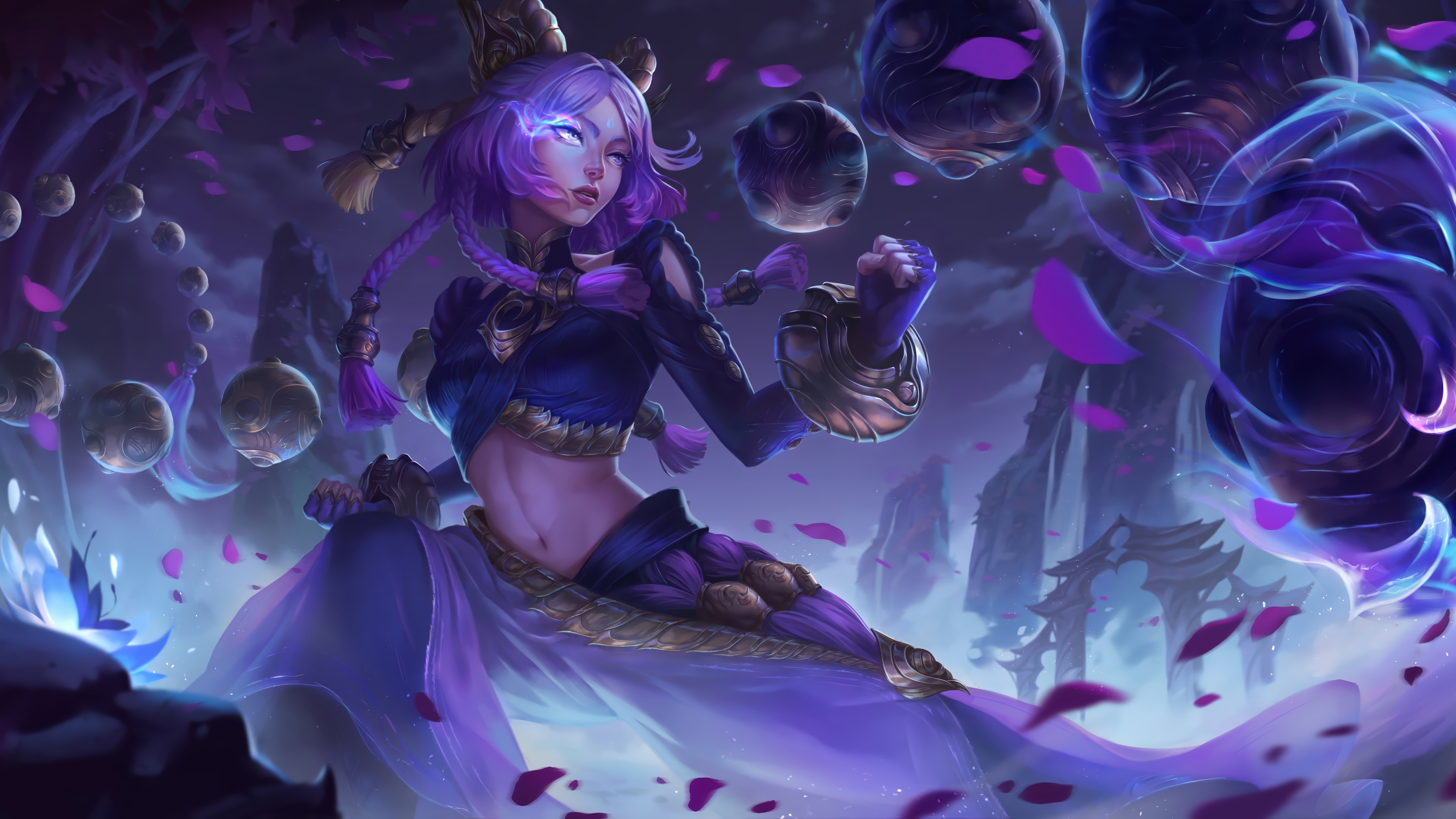 Ionia's Karma in League of Legends 4K HD Wallpaper
