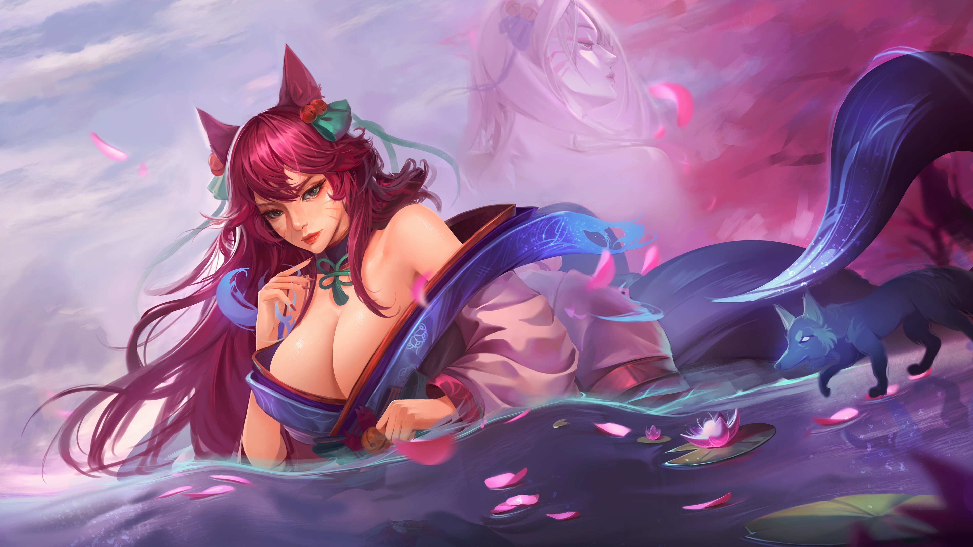Spirit Blossom Ahri from League of Legends 4K HD Wallpaper