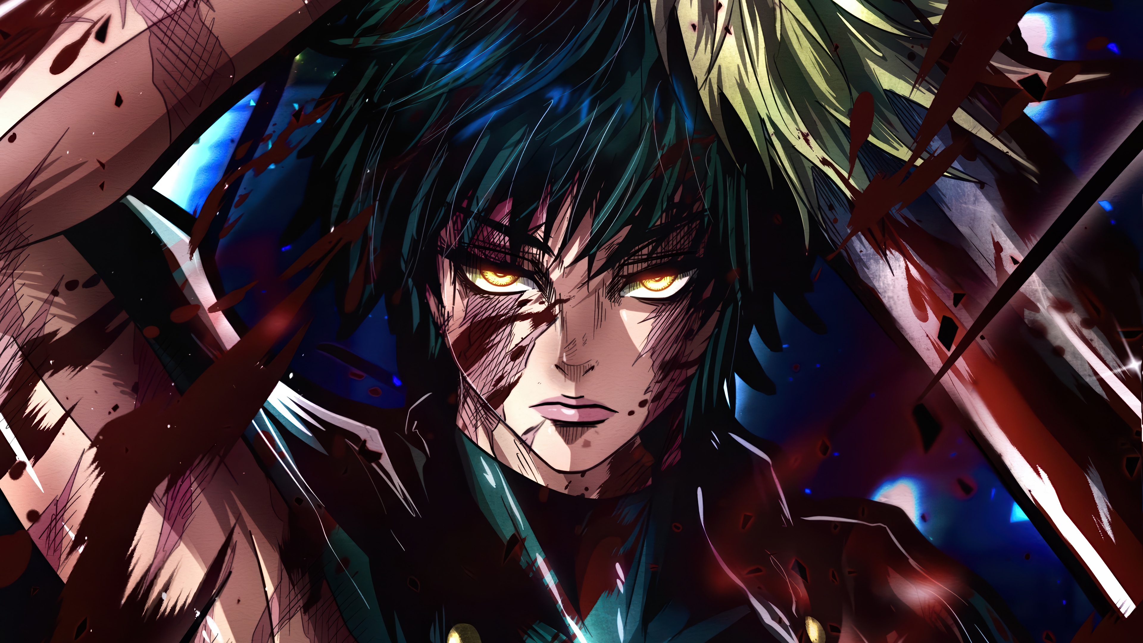 Maki Zenin with blood splatters in 4K HD Wallpaper