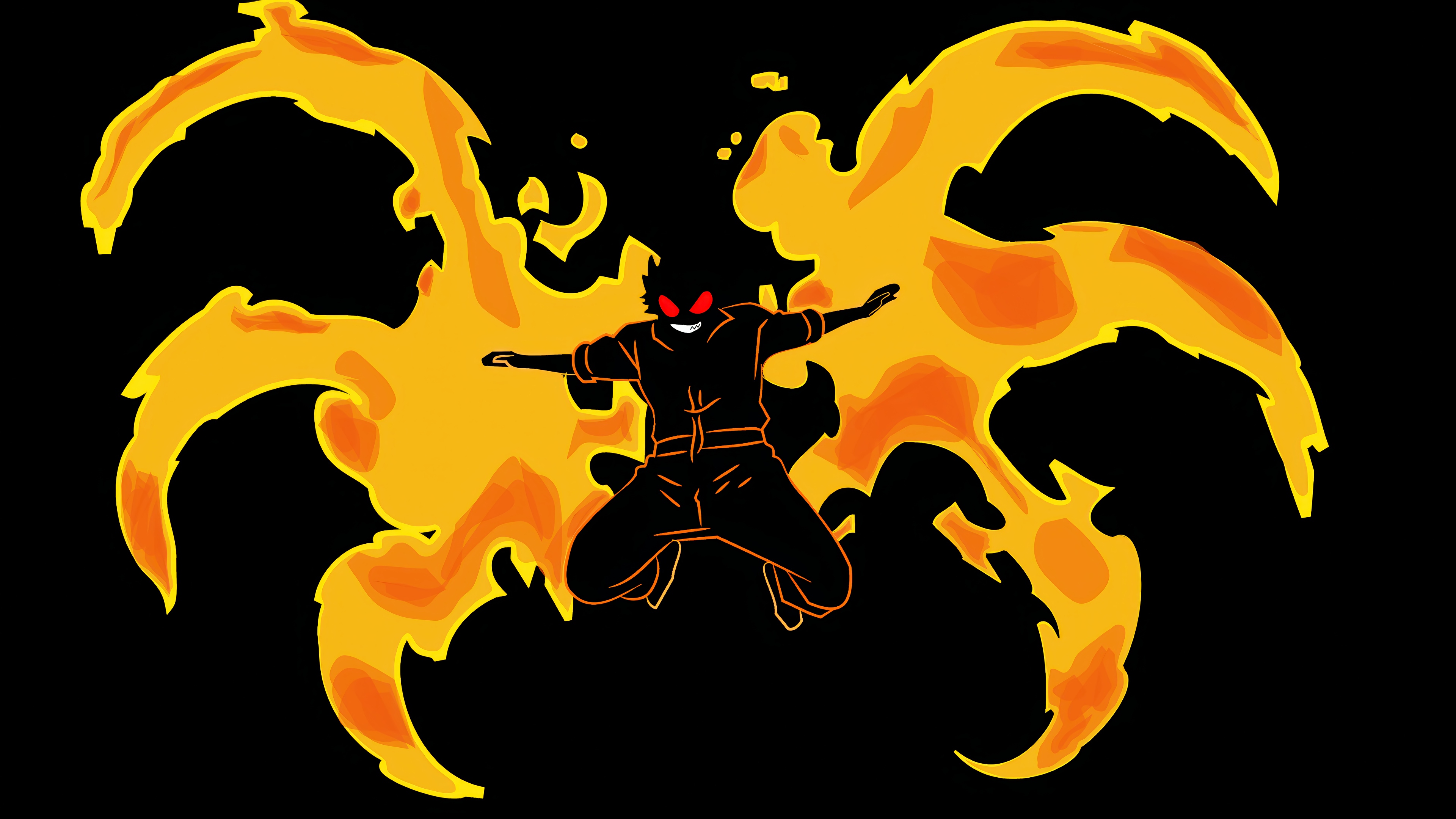Shinra Kusakabe with Fire Wings 4K HD Wallpaper