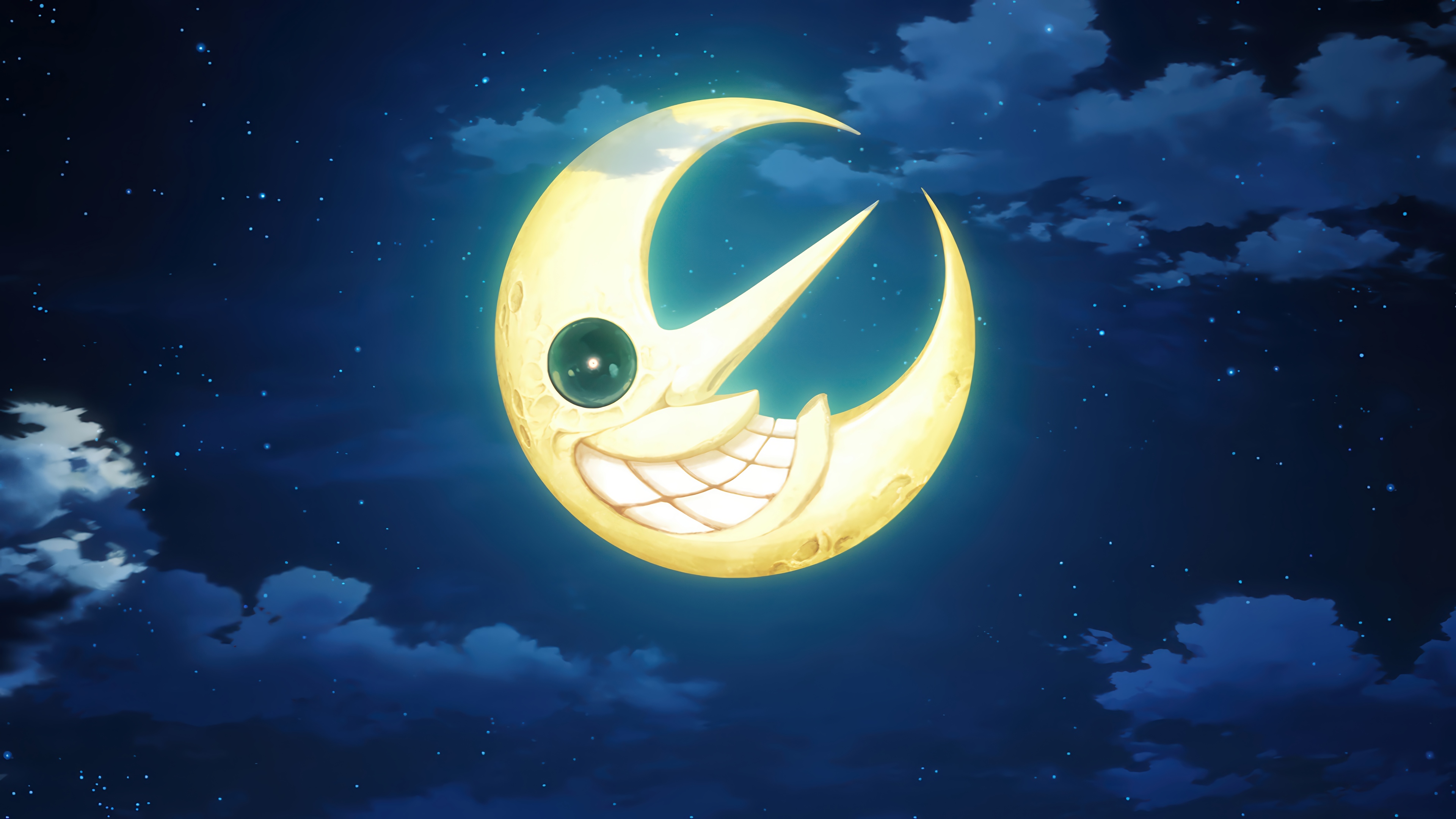 Fire Force Moon in the Night Sky 4K HD Wallpaper