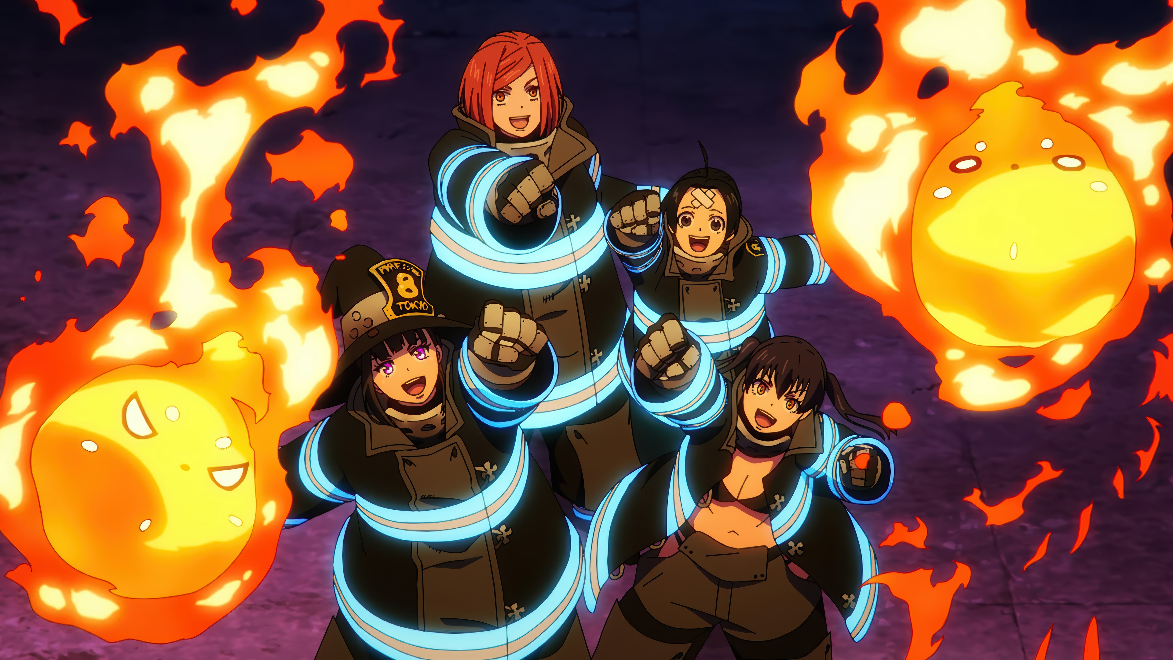 Fire Force Characters with Fire HD Wallpaper