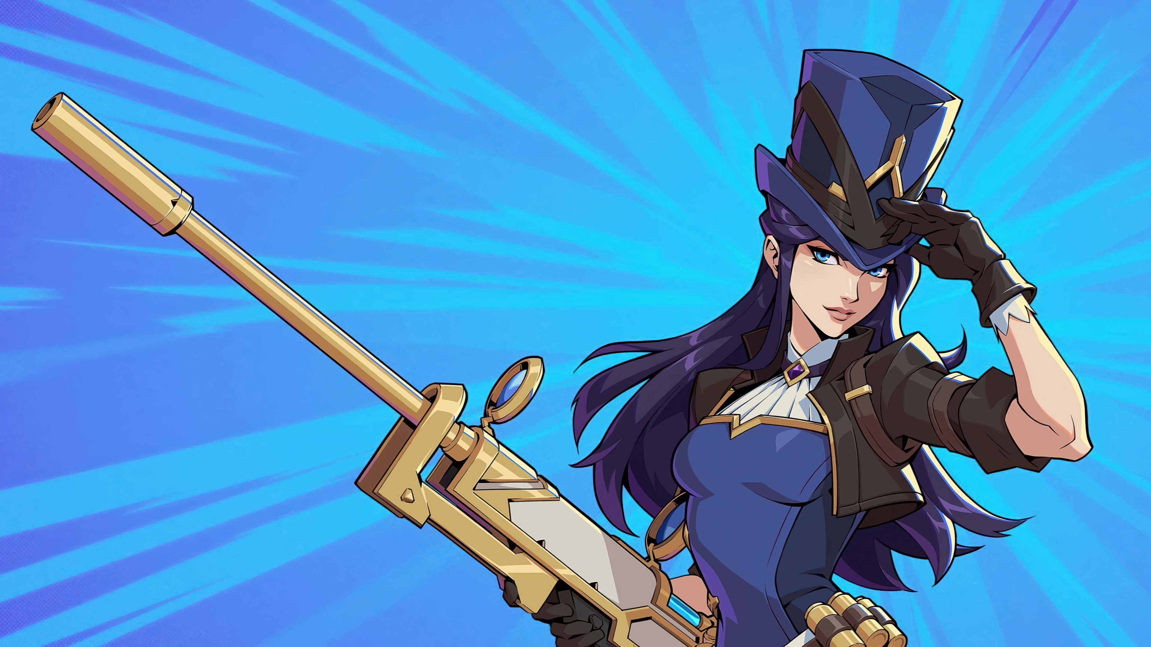 Caitlyn from League of Legends holding a rifle HD Wallpaper