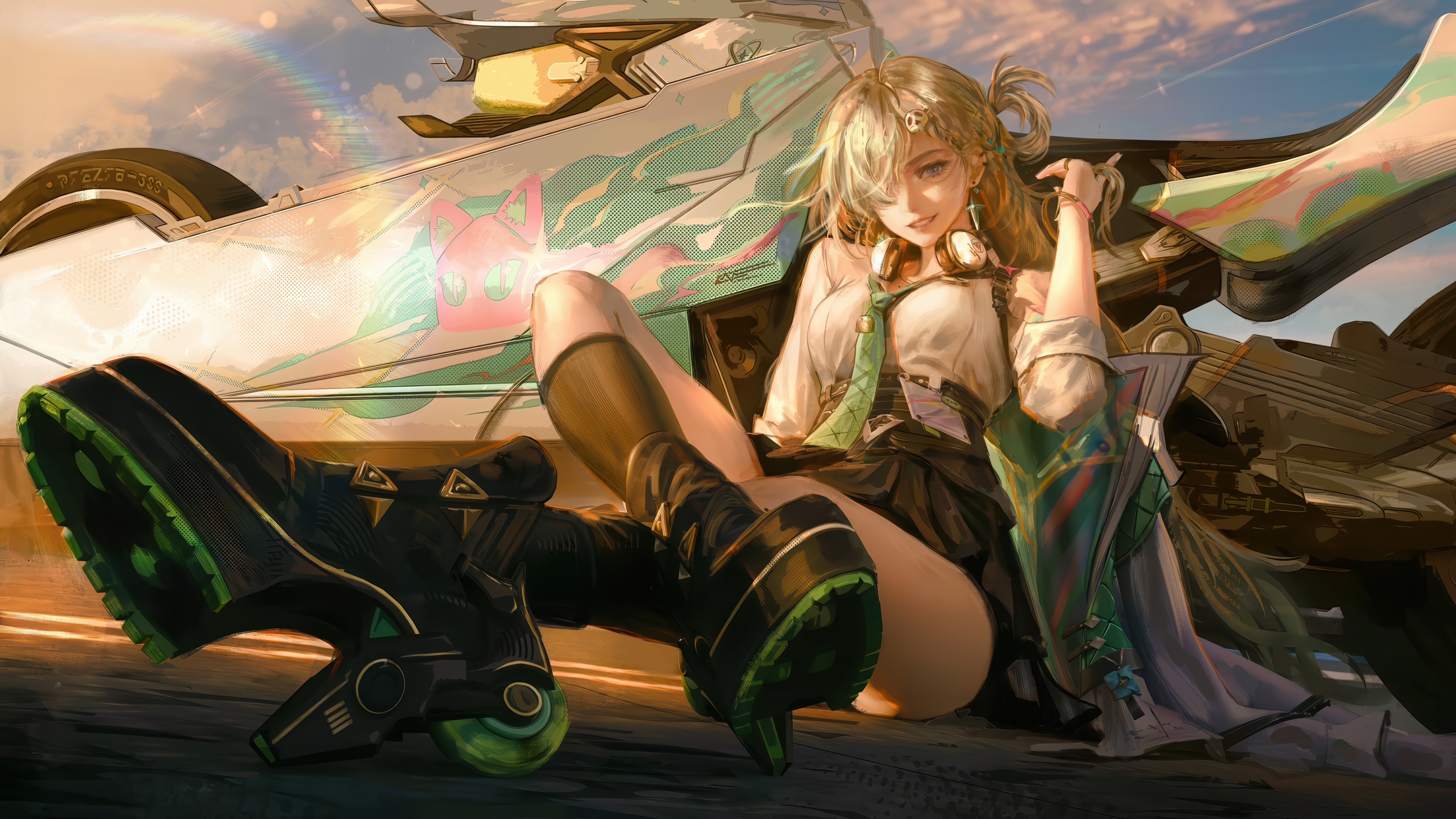 Lynae from Wuthering Waves with a motorcycle HD Wallpaper