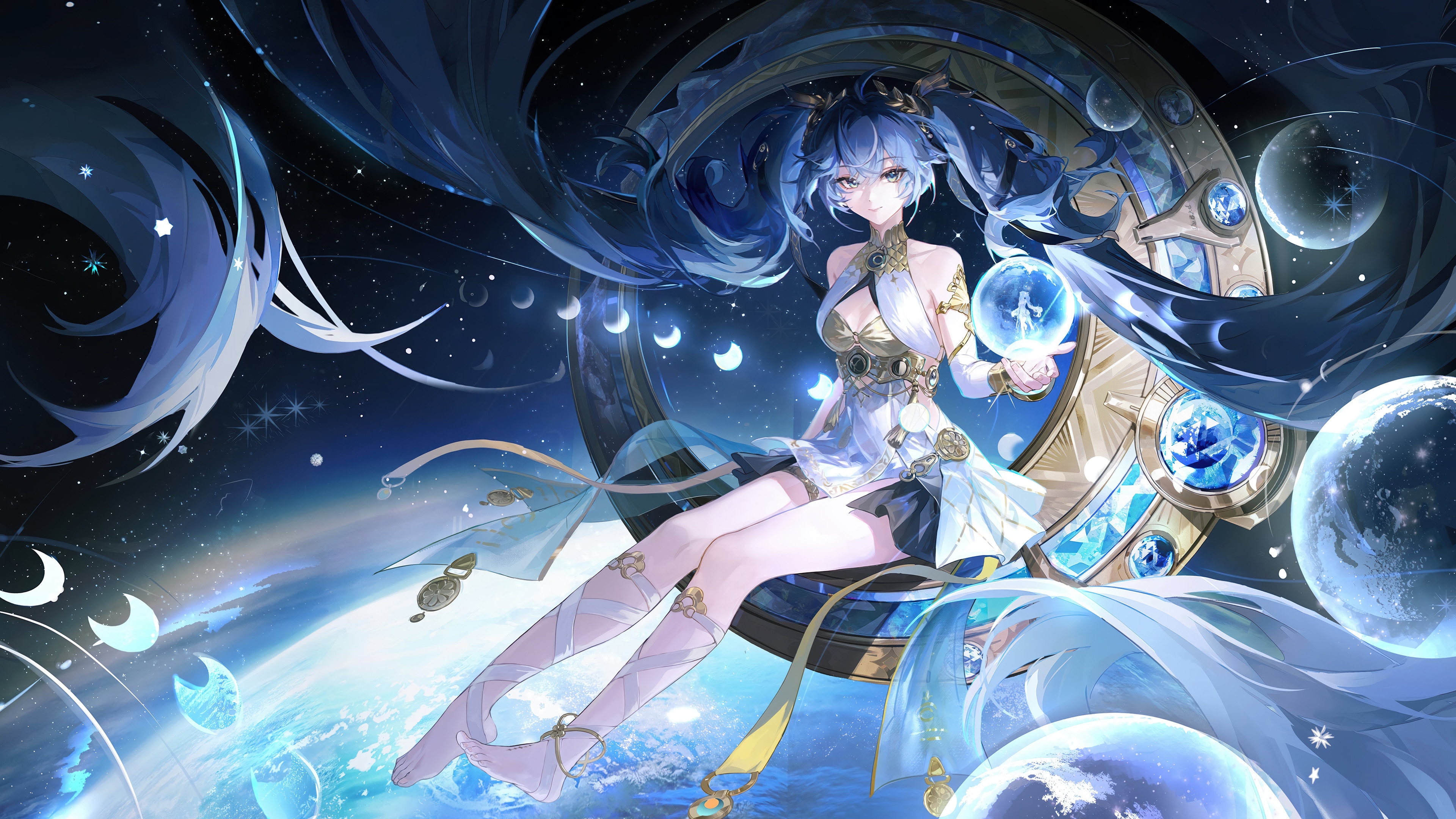 Iuno from Wuthering Waves in Space HD Wallpaper