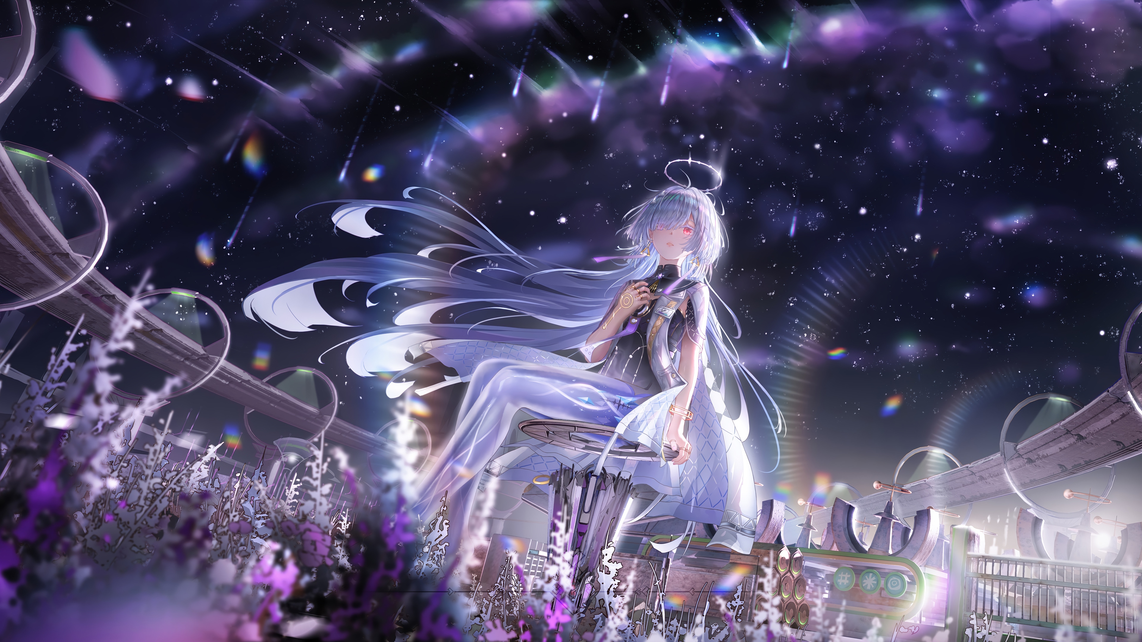 Mornye from Wuthering Waves in a starry sky HD Wallpaper