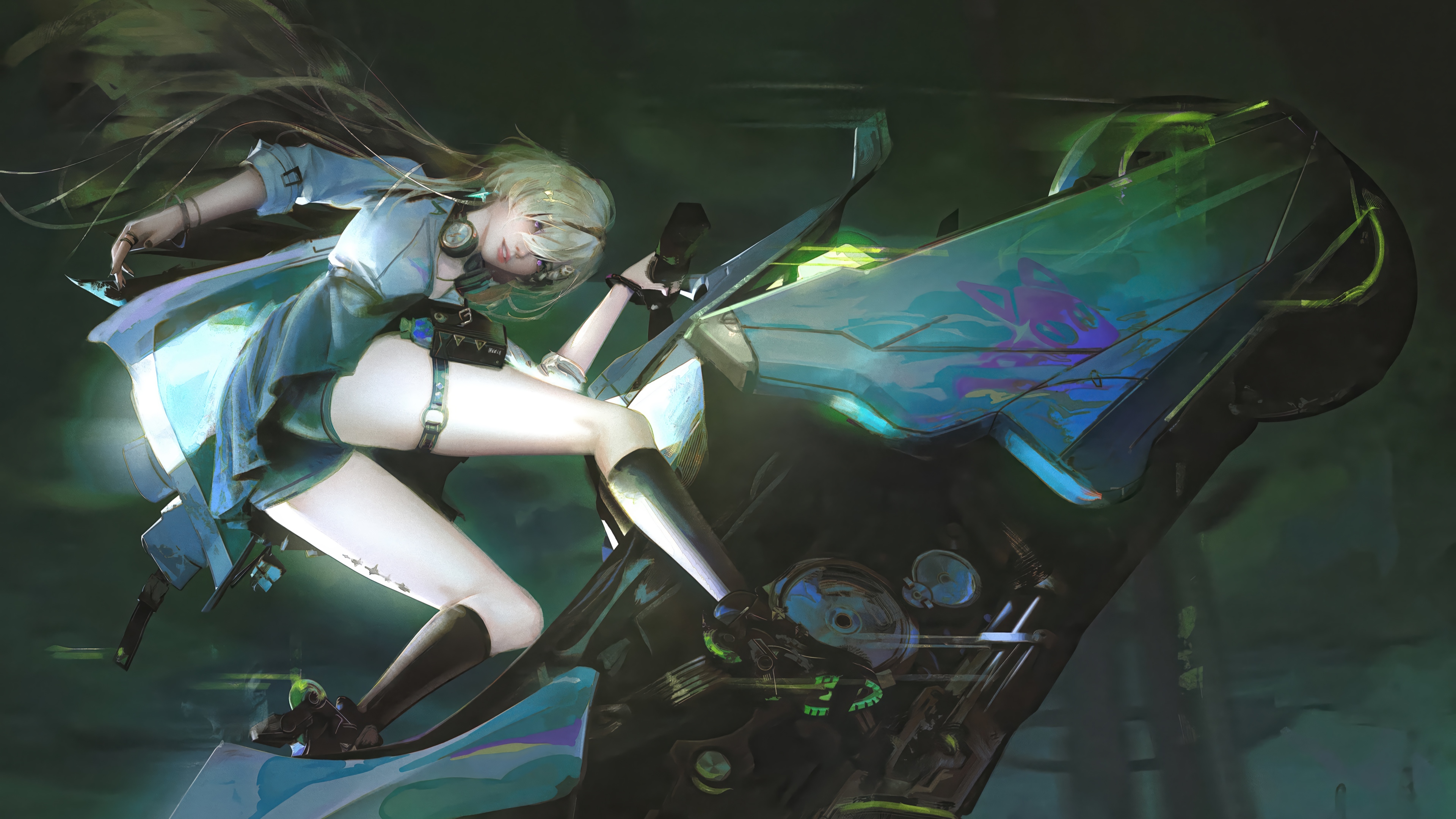 Lynae on a motorcycle in Wuthering Waves 4K HD Wallpaper