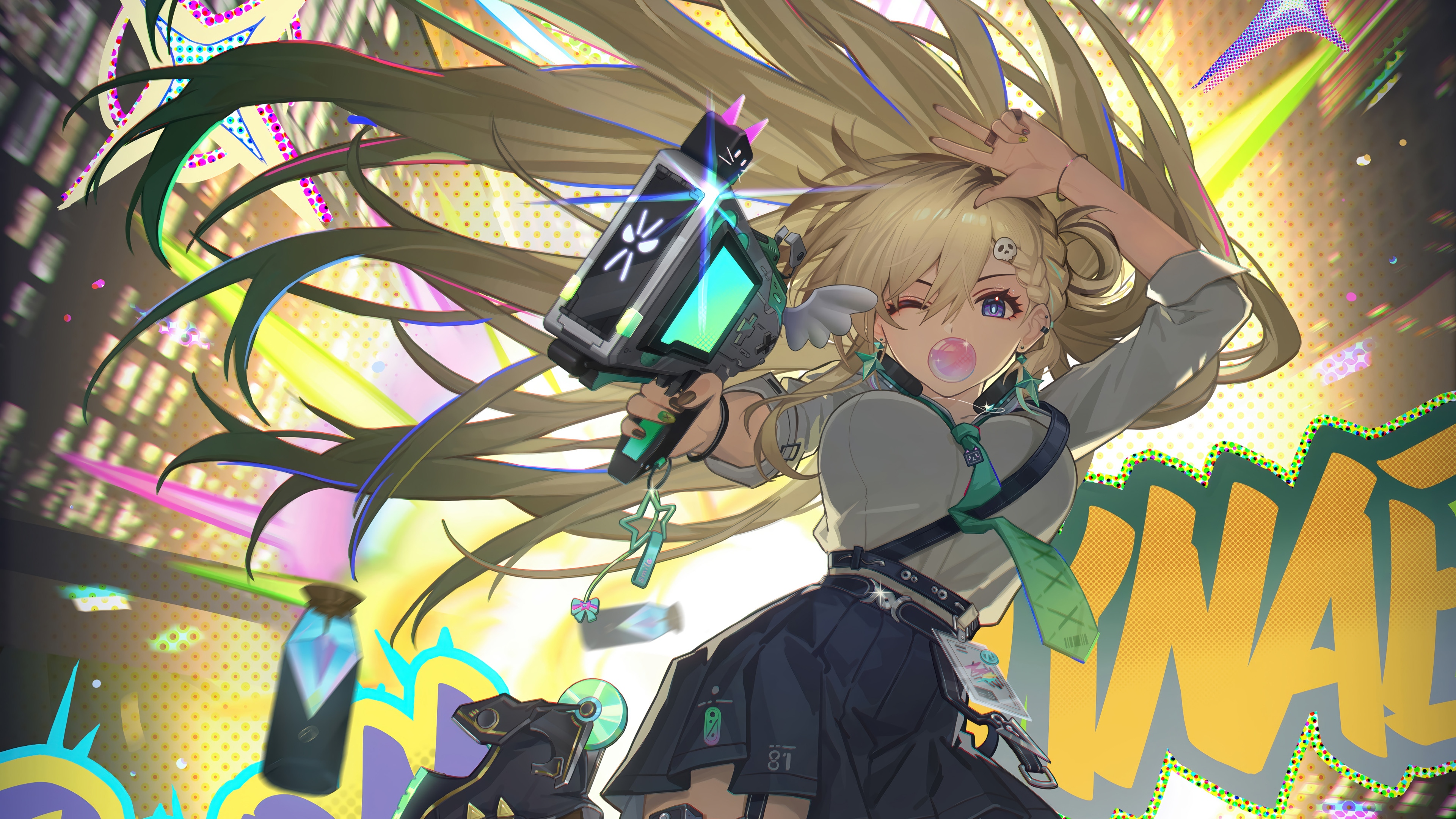 Lynae from Wuthering Waves holding a futuristic gun HD Wallpaper