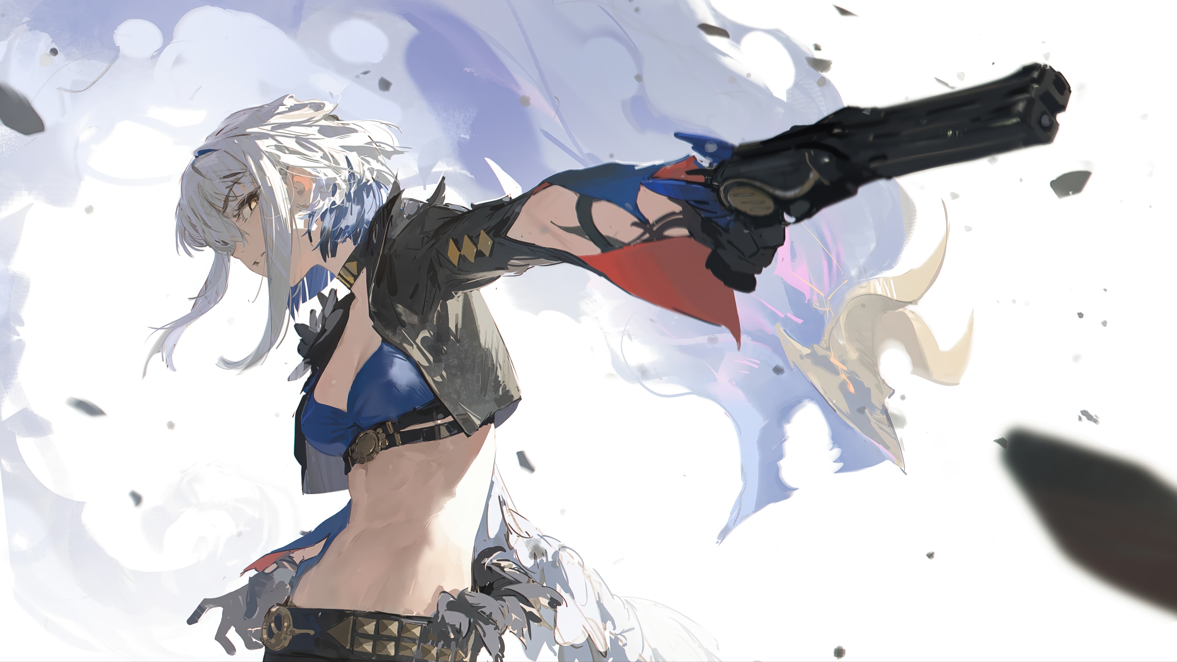 Galbrena from Wuthering Waves holding a gun HD Wallpaper
