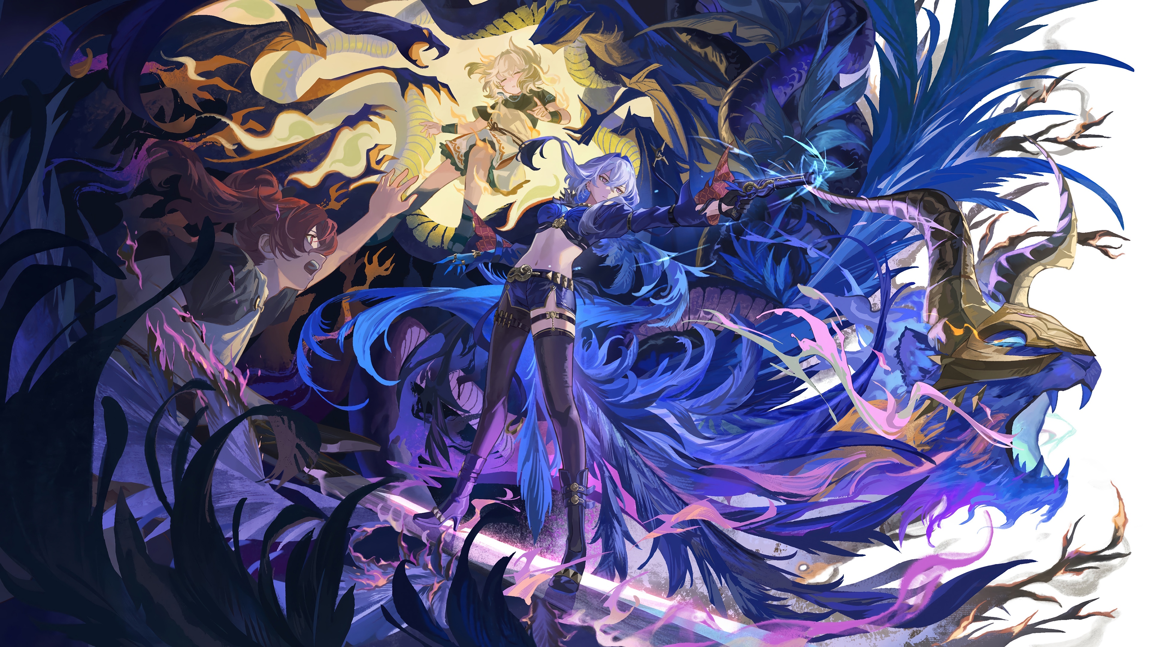 Galbrena and dragons in Wuthering Waves 4K HD Wallpaper