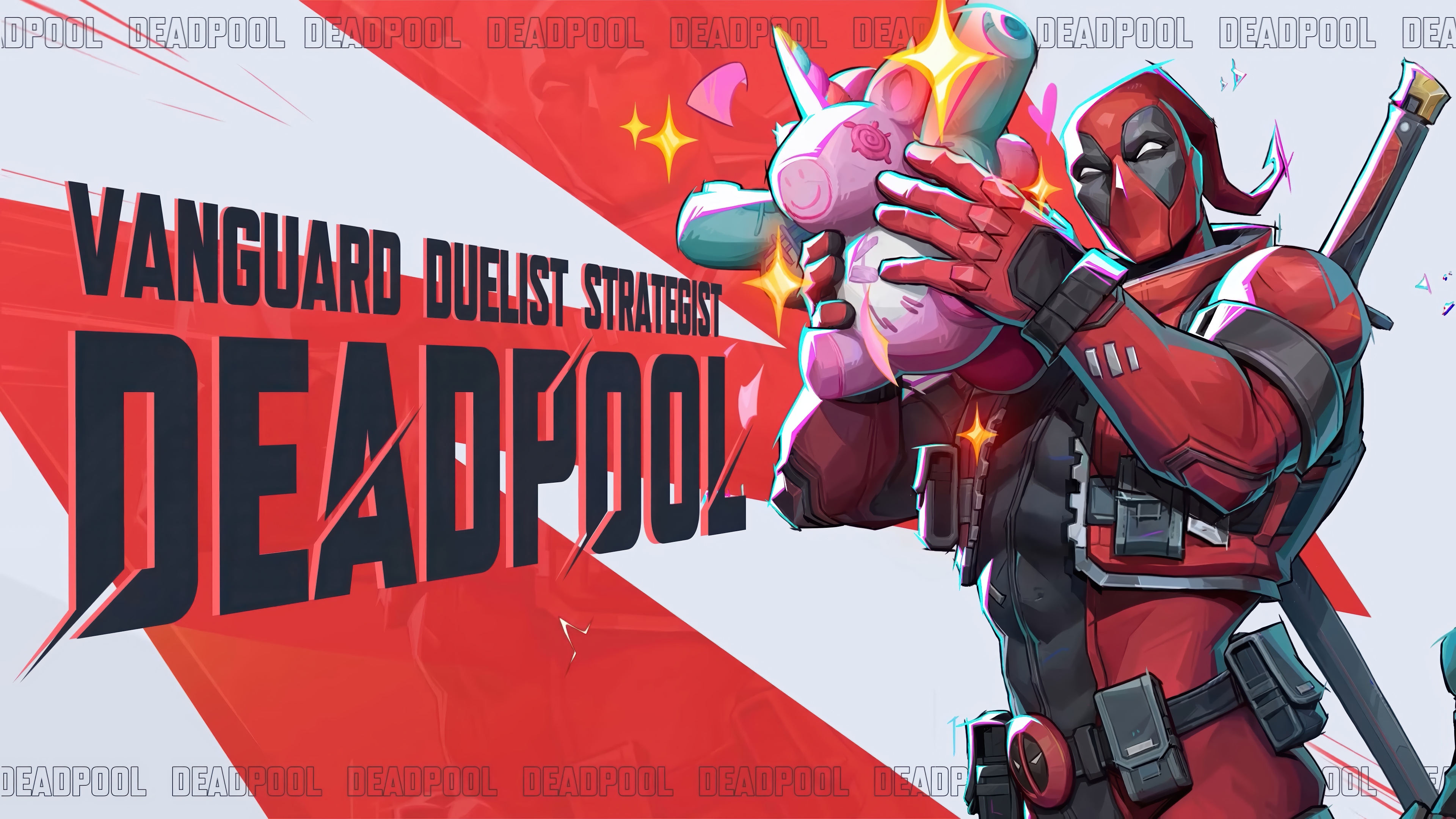 Deadpool Holding a Unicorn Toy in Marvel Rivals 4K HD Wallpaper