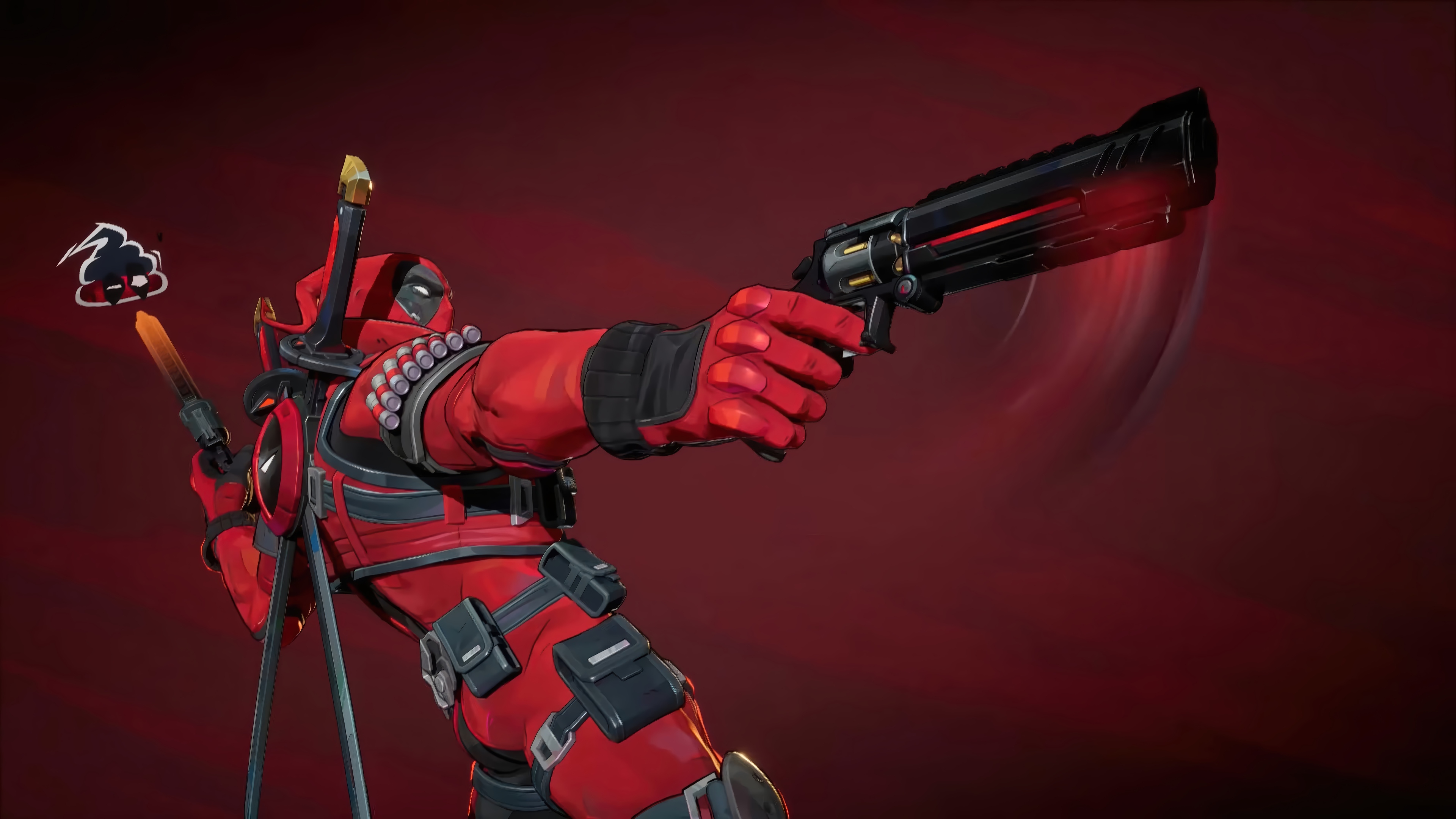 Deadpool with Guns in Marvel Rivals 4K HD Wallpaper